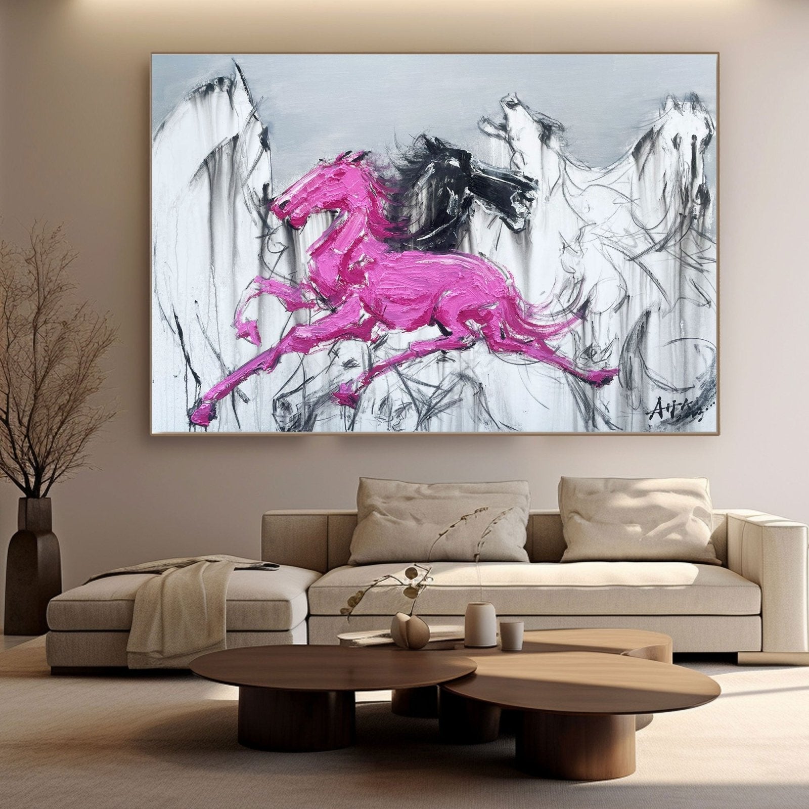 Abstract Painting "Bežící Kůňové Sny" - nukeart