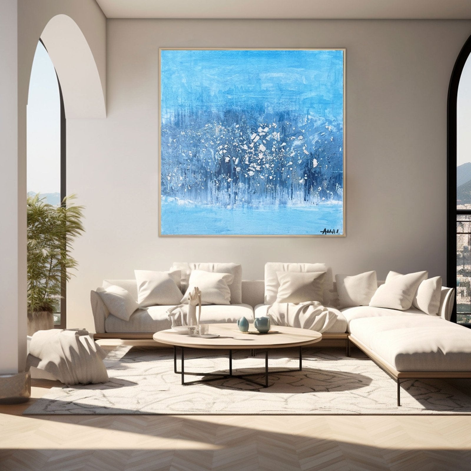 Abstract Painting "Blå Drömverden” - nukeart
