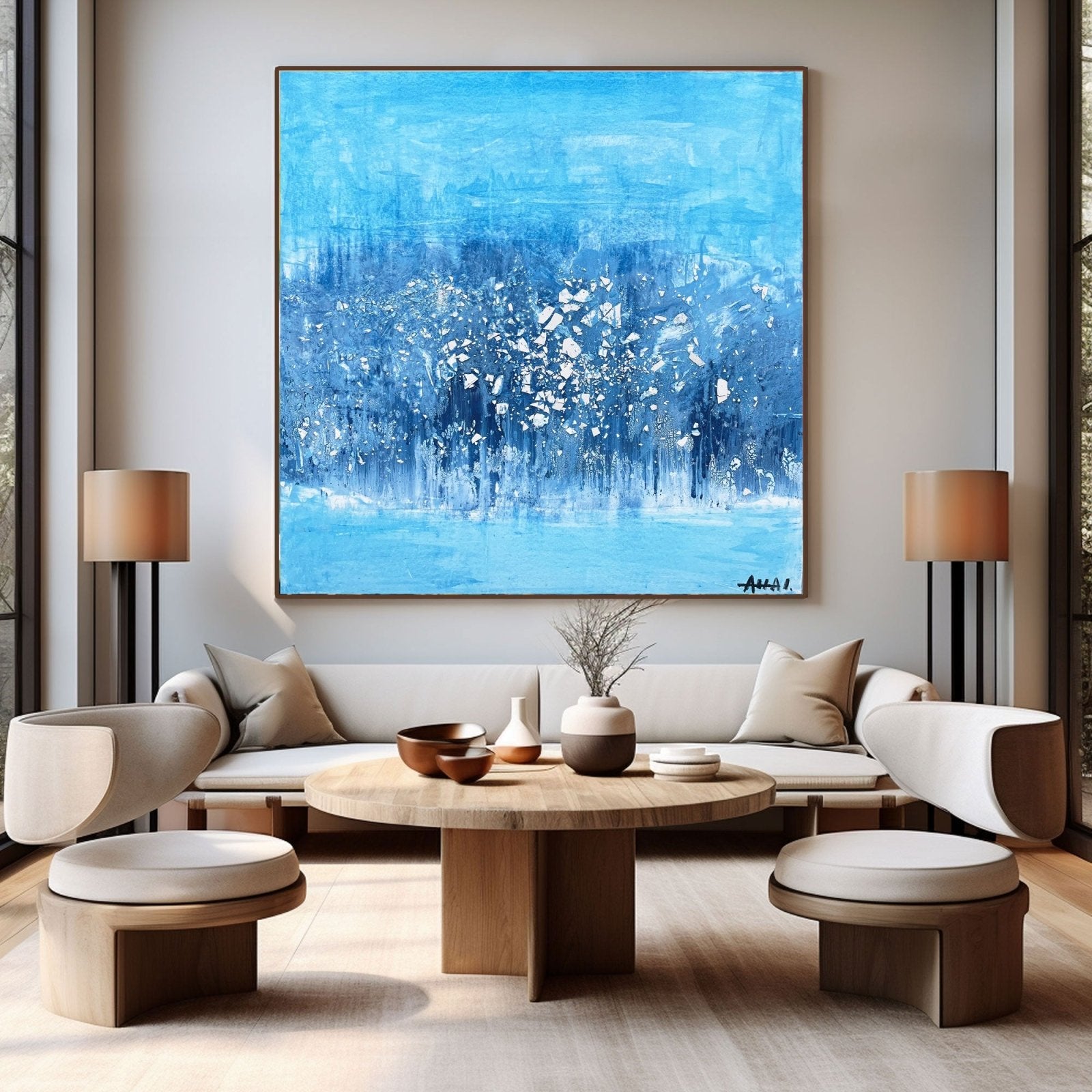 Abstract Painting "Blå Drömverden” - nukeart