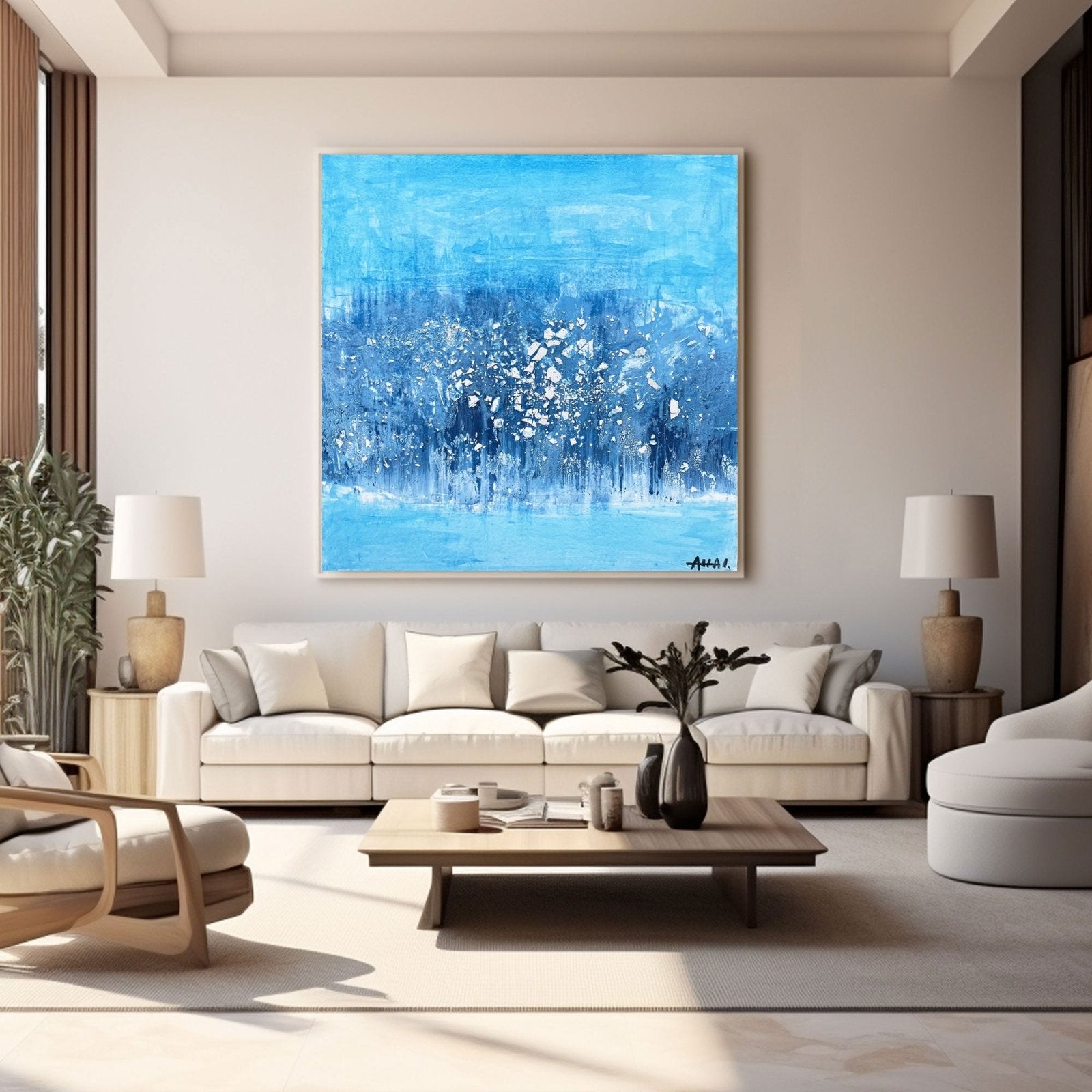 Abstract Painting "Blå Drömverden” - nukeart