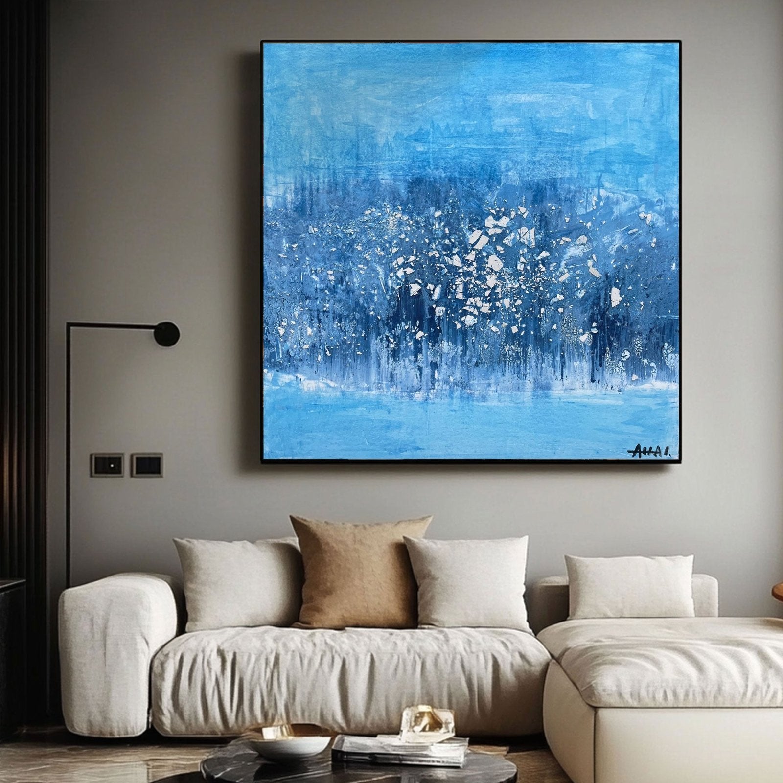 Abstract Painting "Blå Drömverden” - nukeart