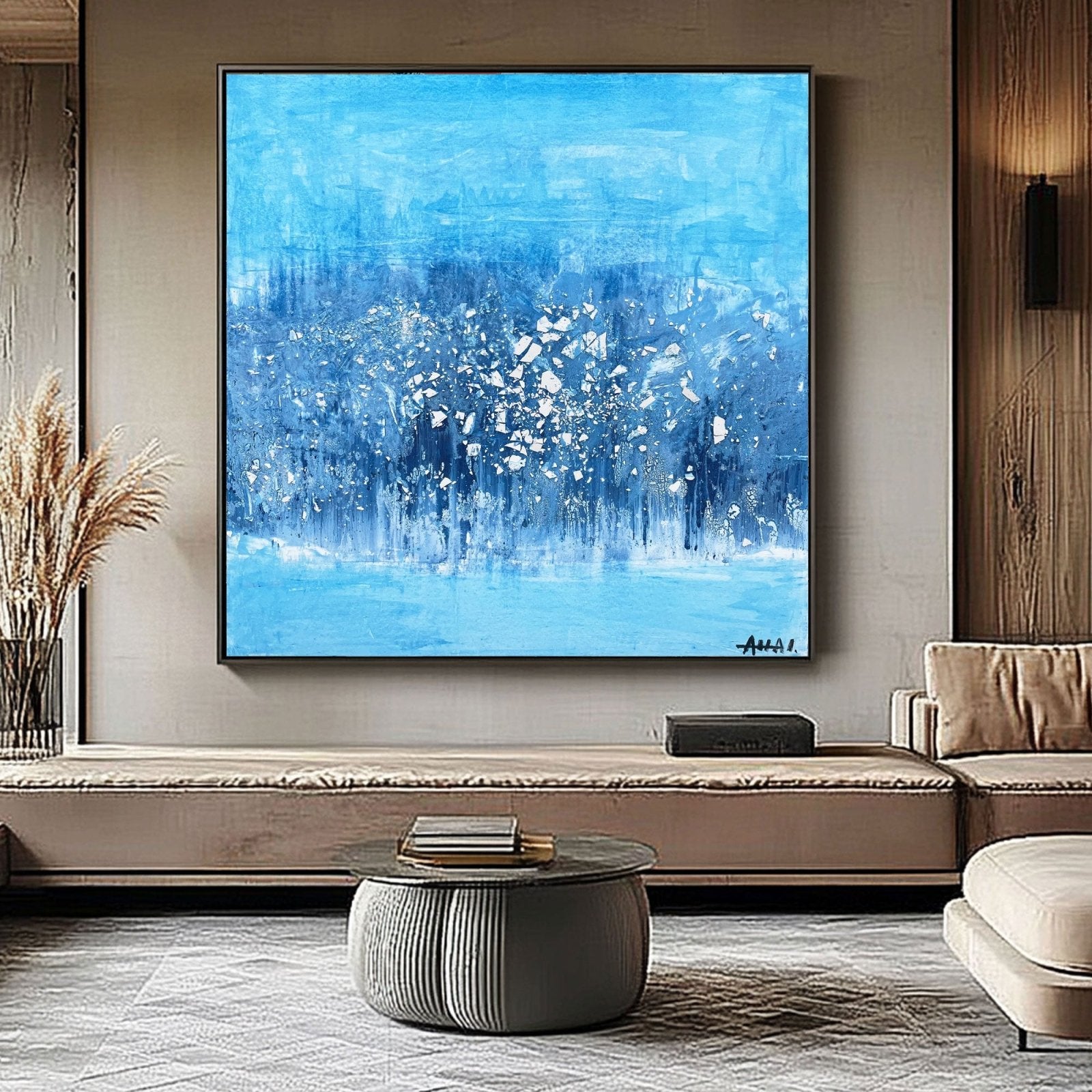 Abstract Painting "Blå Drömverden” - nukeart