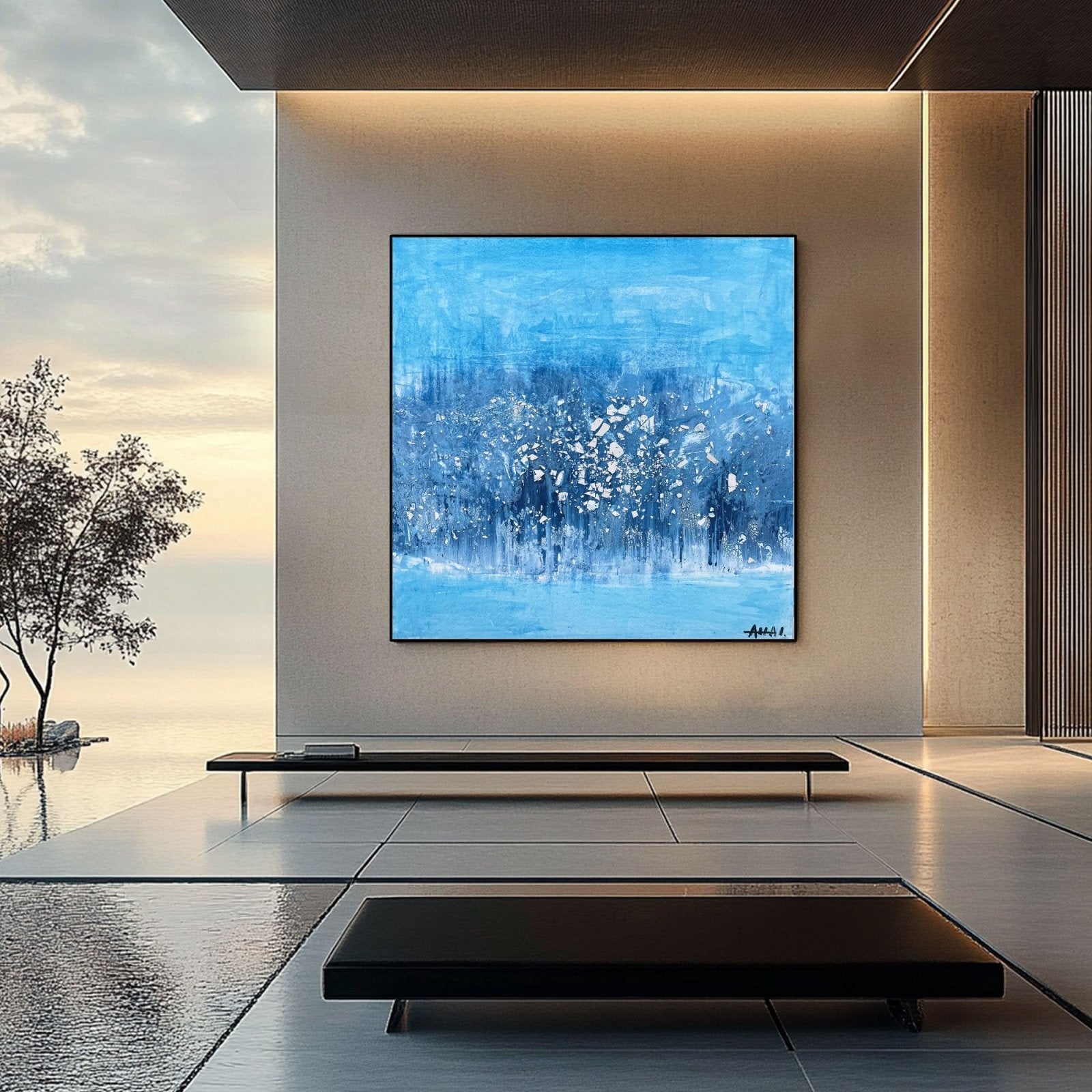 Abstract Painting "Blå Drömverden” - nukeart