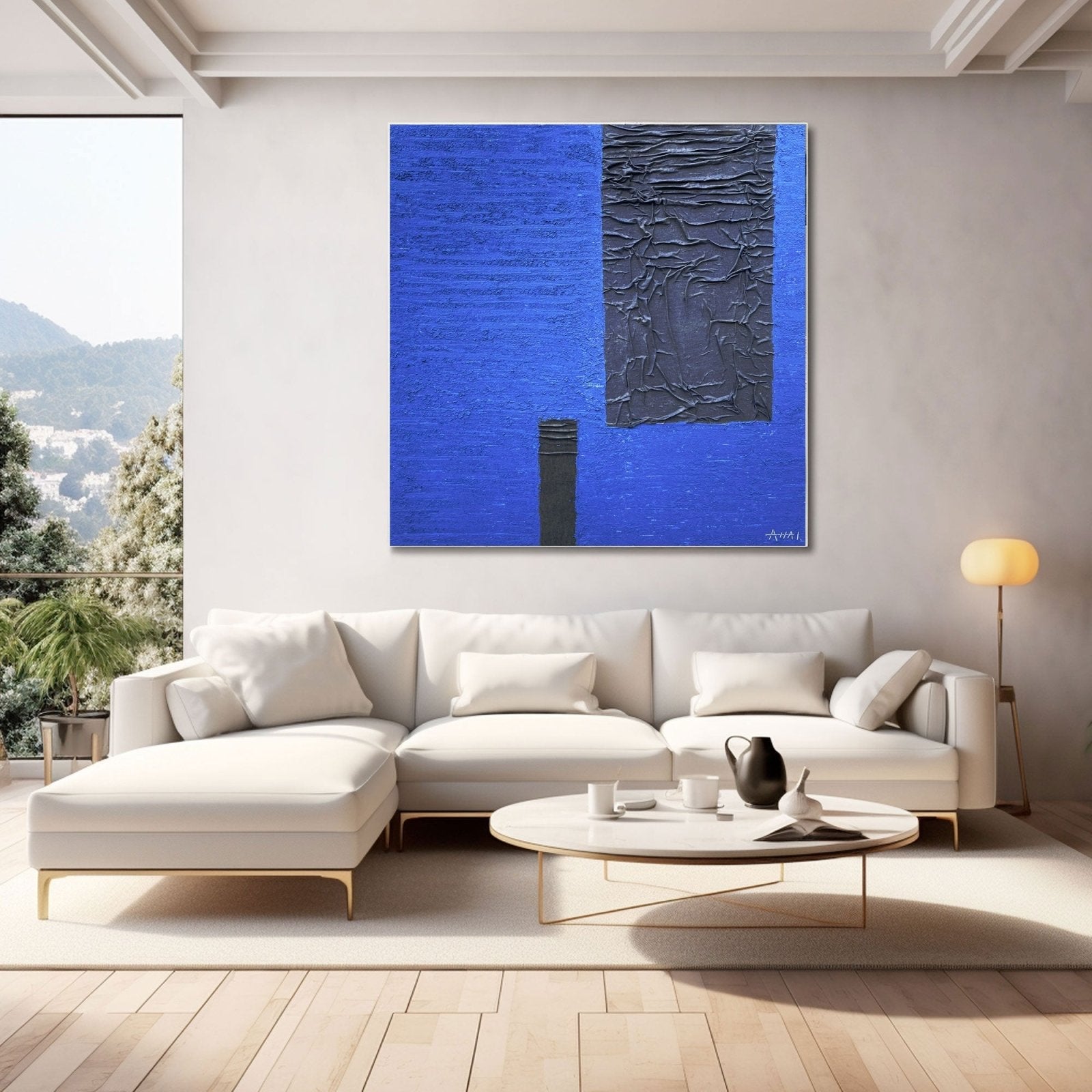 Abstract Painting "Blå och Mörker” - nukeart