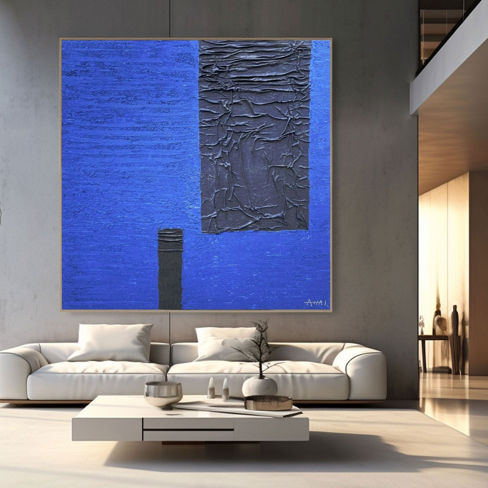 Abstract Painting "Blå och Mörker” - nukeart