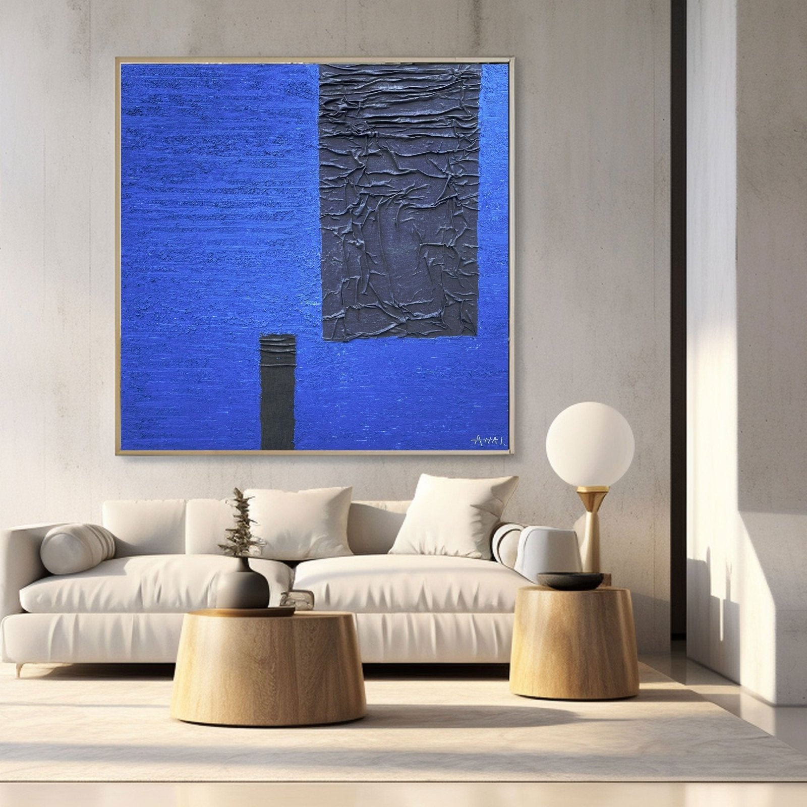 Abstract Painting "Blå och Mörker” - nukeart