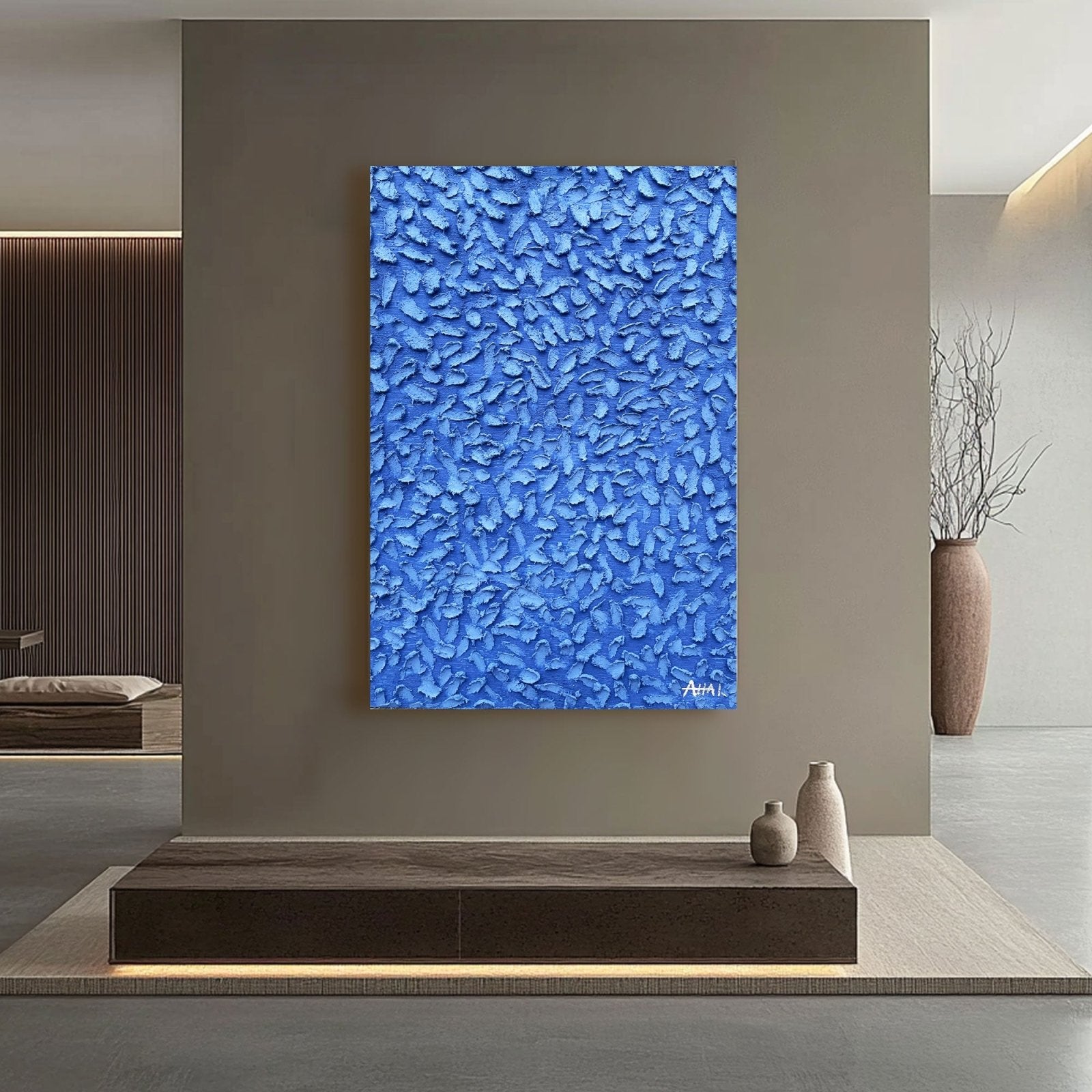 Abstract Painting "Blå Skurar” - nukeart