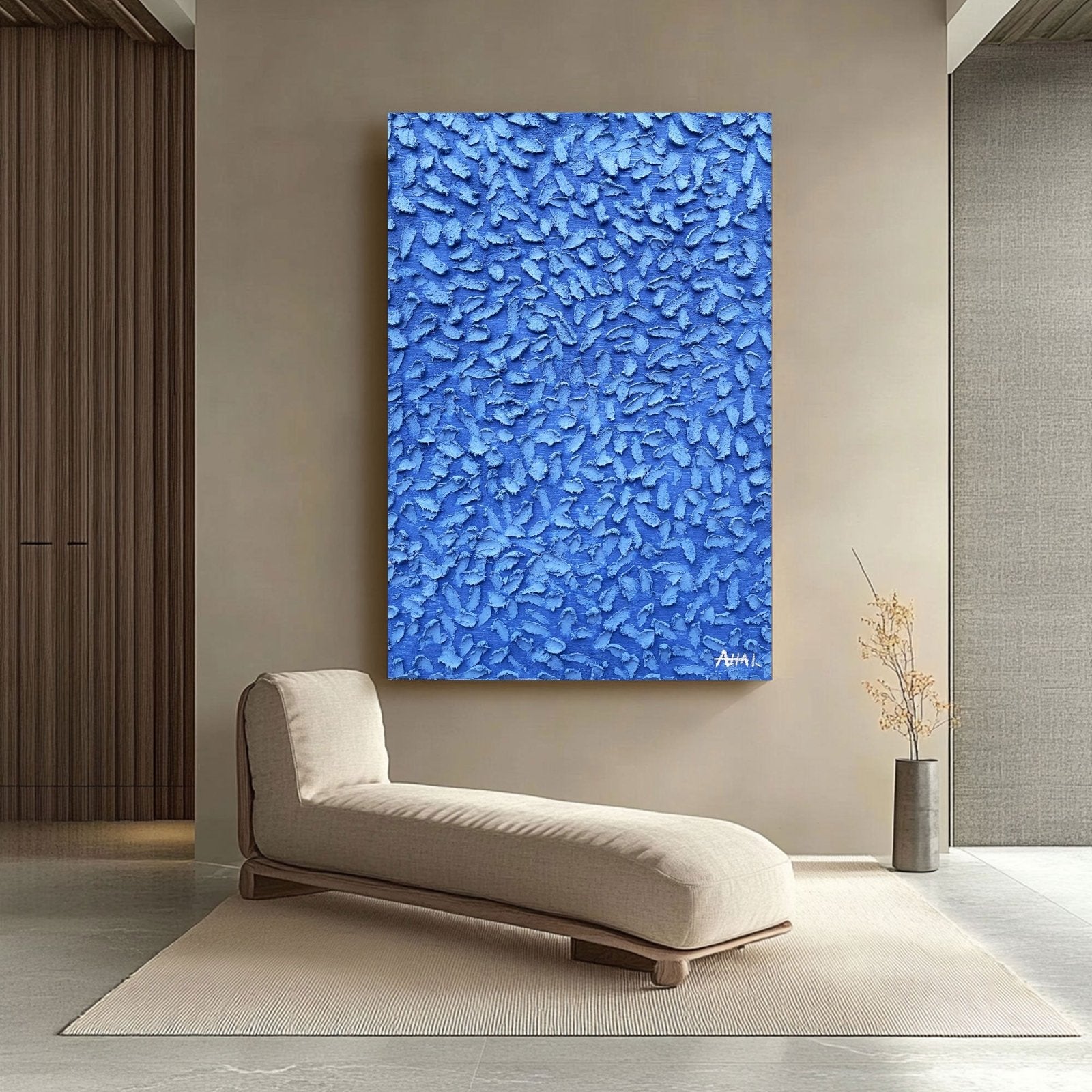 Abstract Painting "Blå Skurar” - nukeart