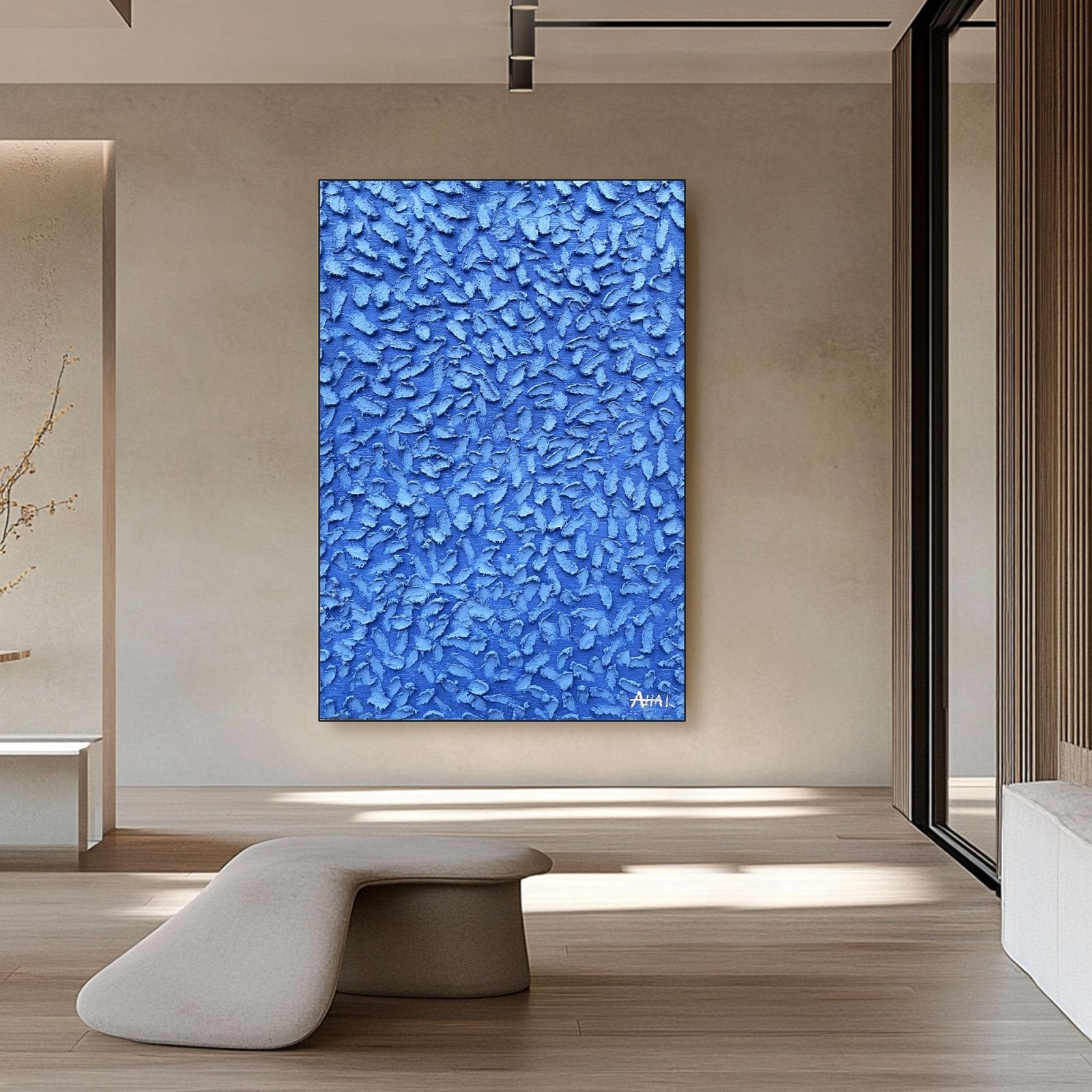 Abstract Painting "Blå Skurar” - nukeart