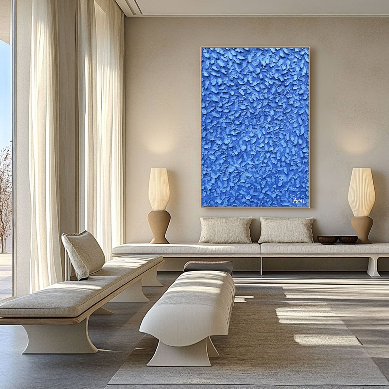 Abstract Painting "Blå Skurar” - nukeart