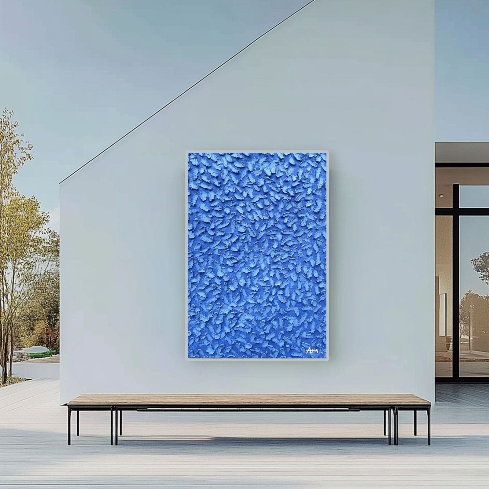 Abstract Painting "Blå Skurar” - nukeart
