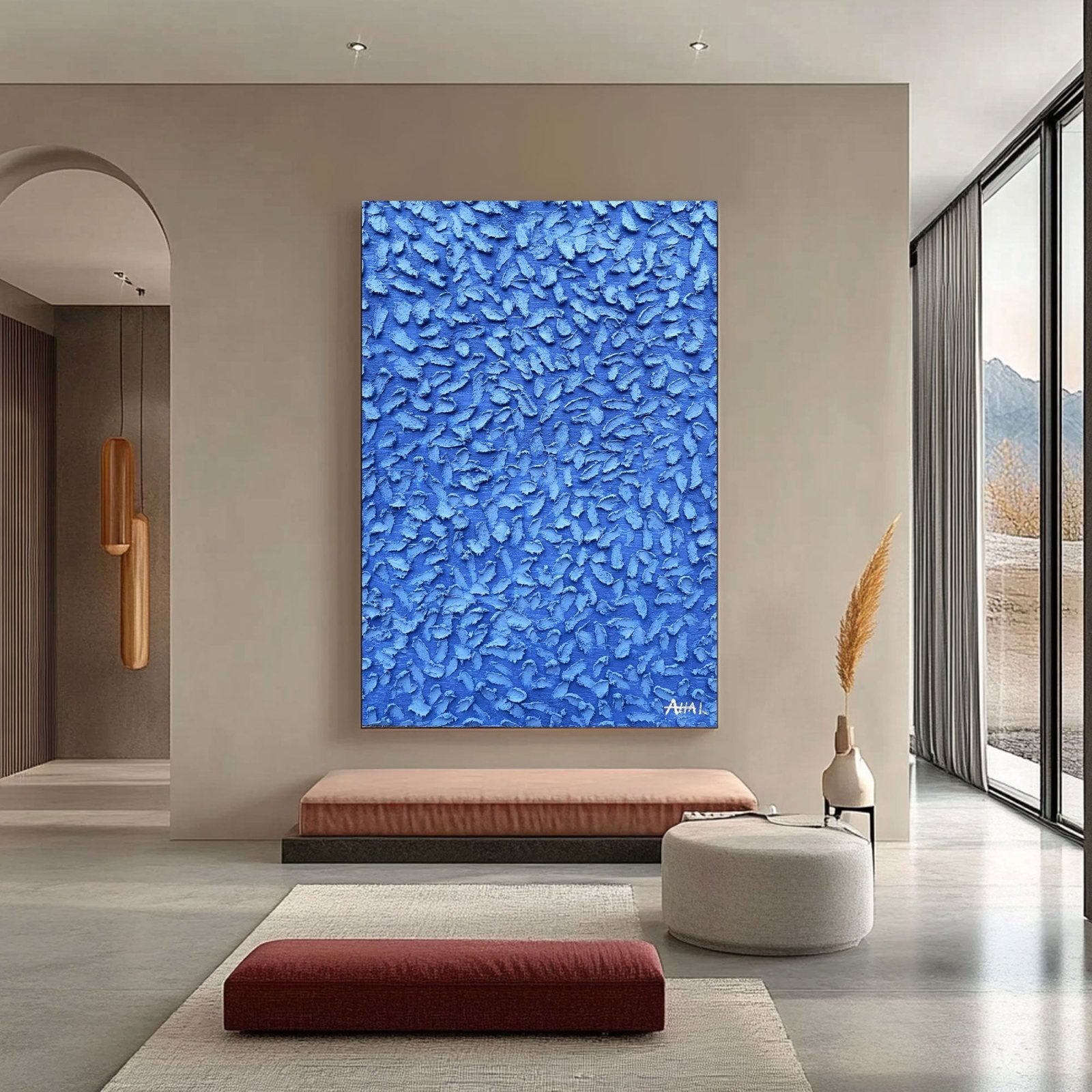 Abstract Painting "Blå Skurar” - nukeart