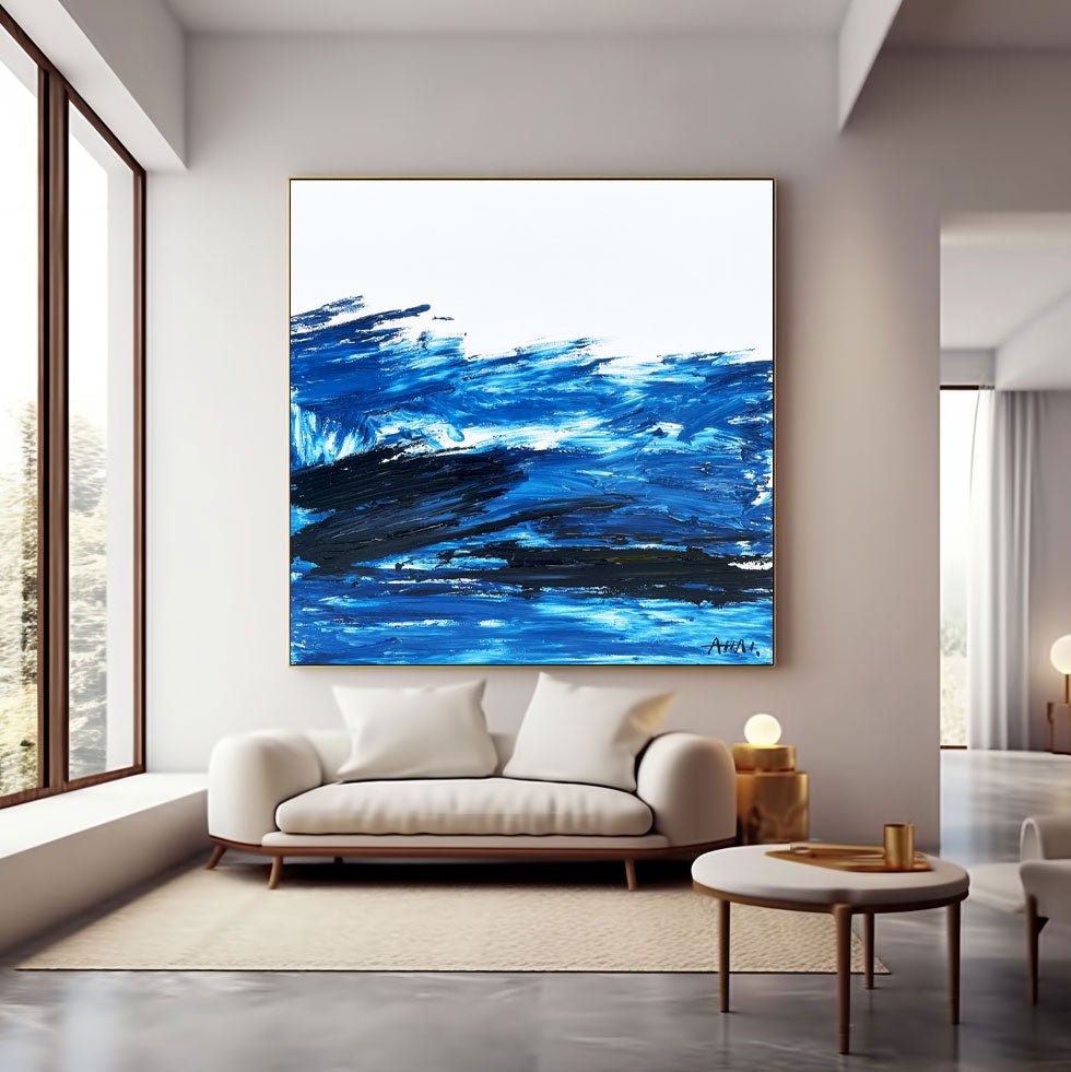 Abstract Painting "Blå Vågor” - nukeart