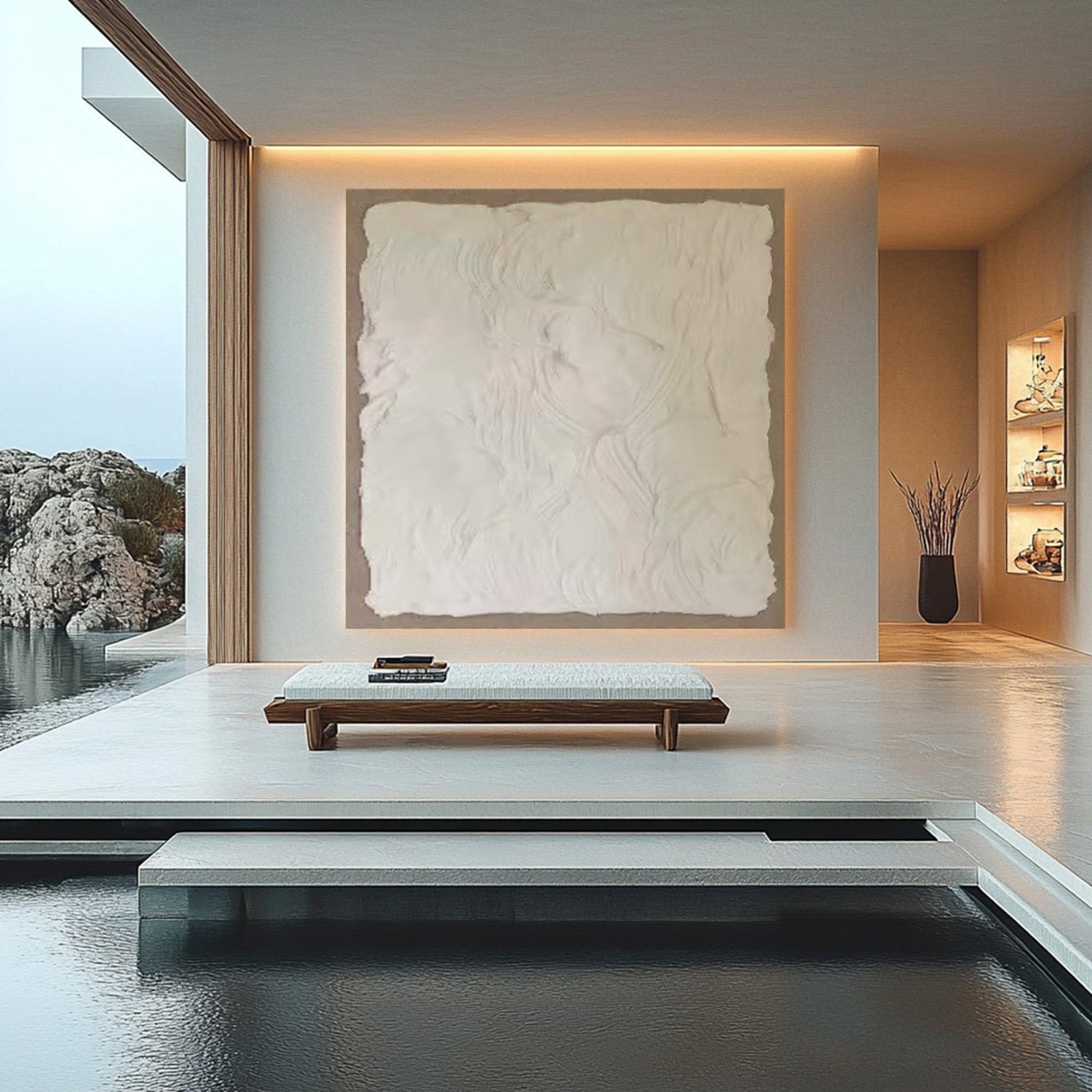 Abstract Painting "Blanco Sosegado” - nukeart