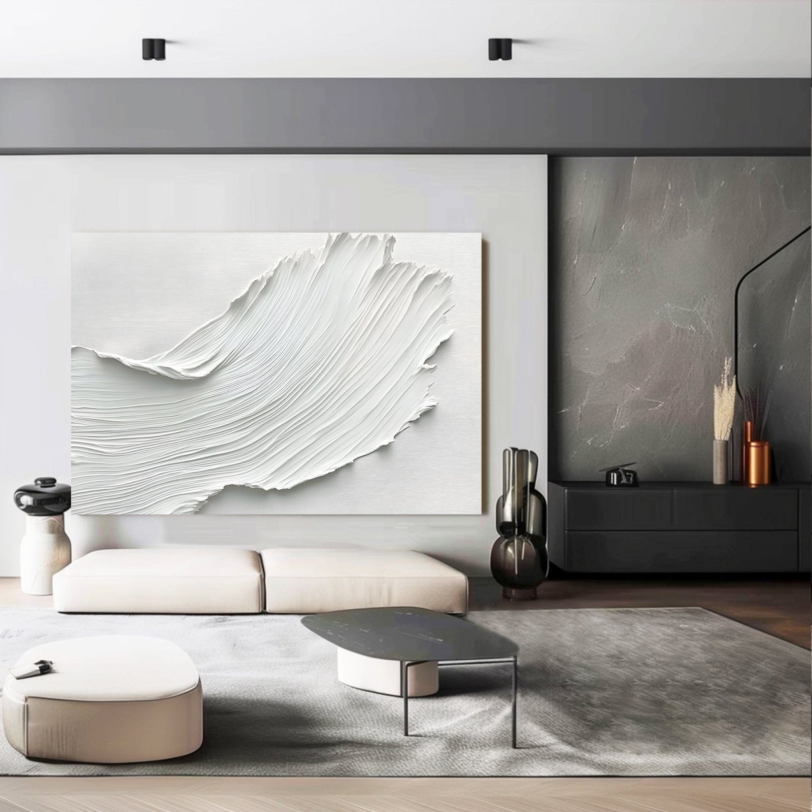 Abstract Painting "Cascada Blanca" - nukeart