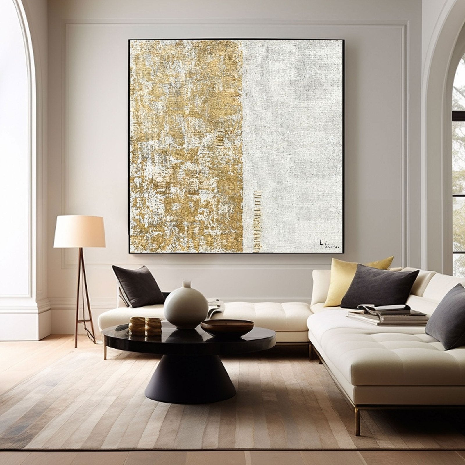 Abstract Painting "Contraste Dorado” - nukeart