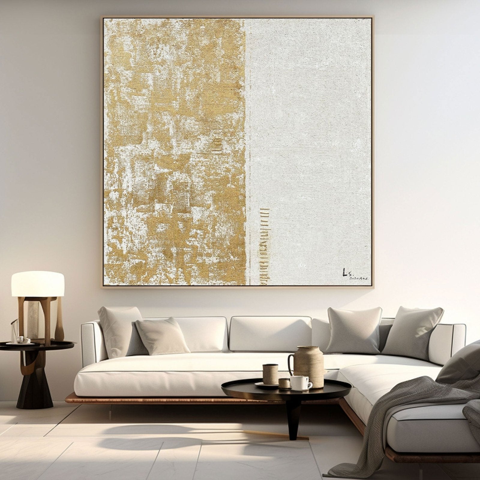 Abstract Painting "Contraste Dorado” - nukeart