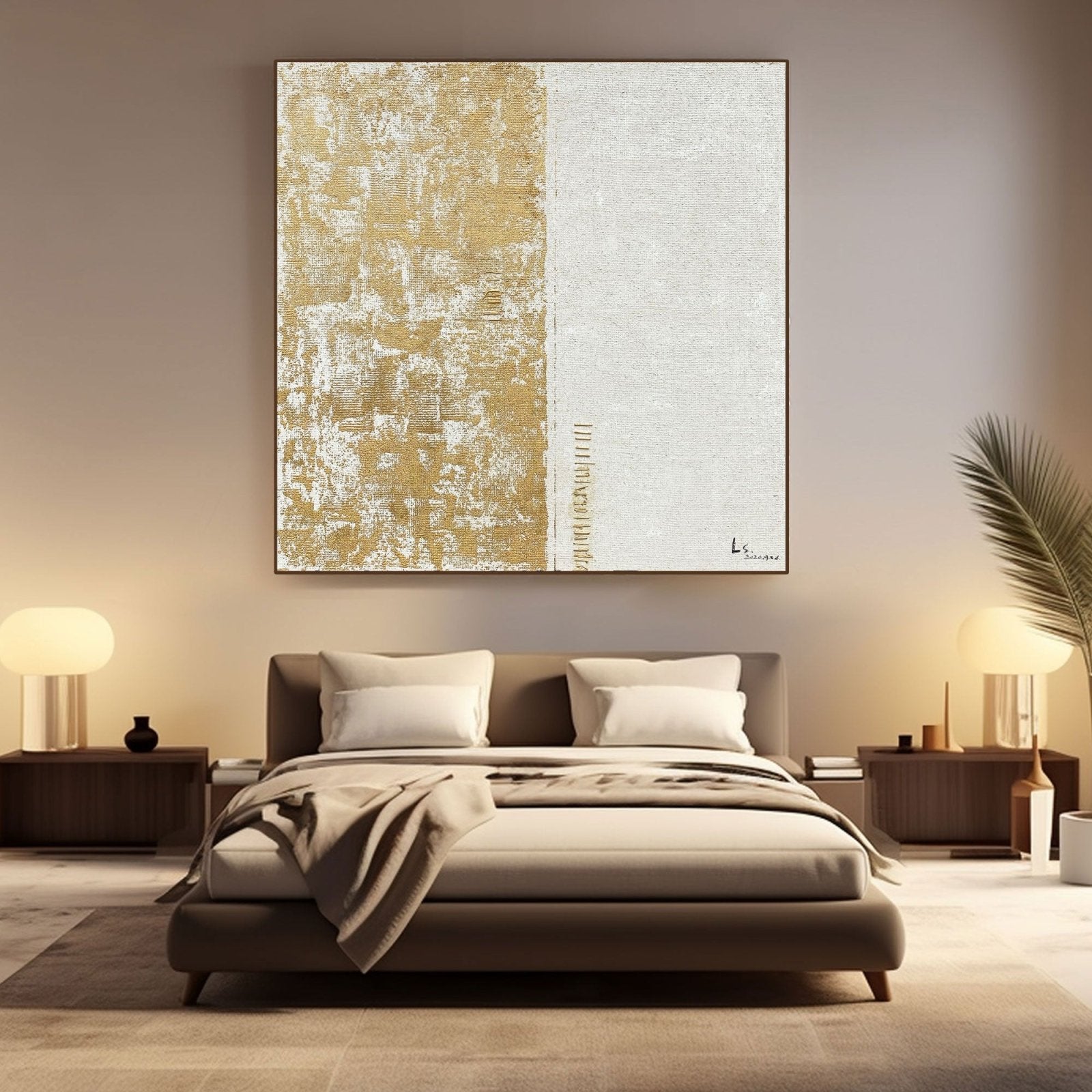 Abstract Painting "Contraste Dorado” - nukeart