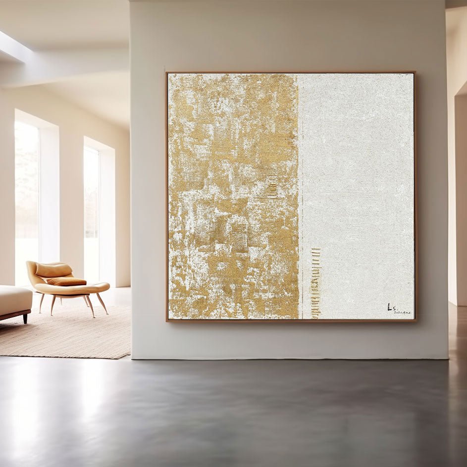 Abstract Painting "Contraste Dorado” - nukeart
