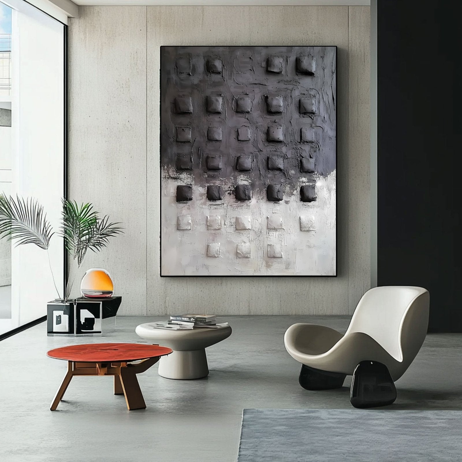Abstract Painting "Cuadrados Grisáceos” - nukeart