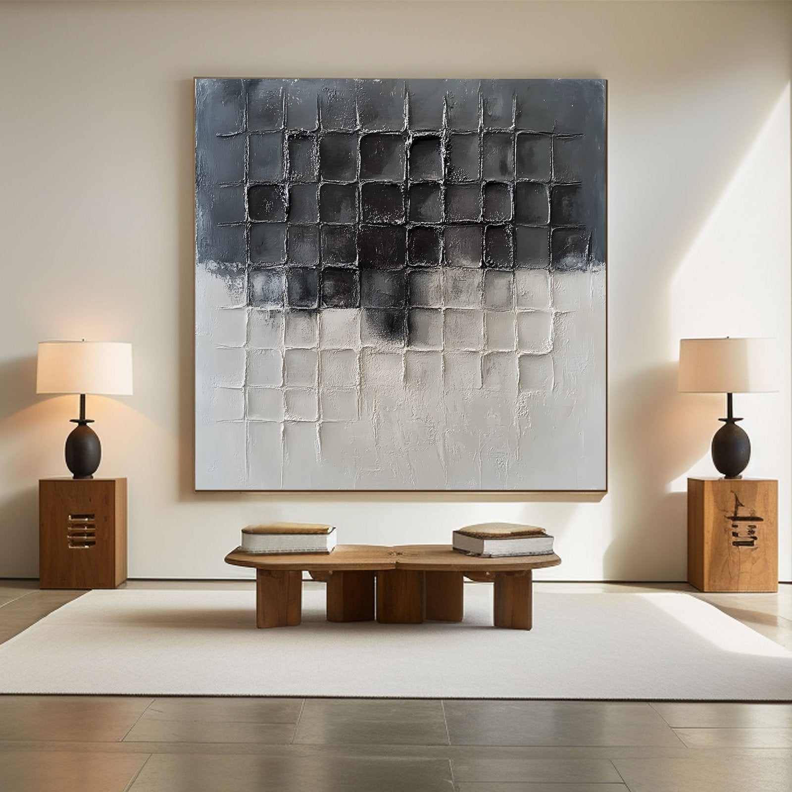 Abstract Painting "Cuadrados Grisáceos” - nukeart