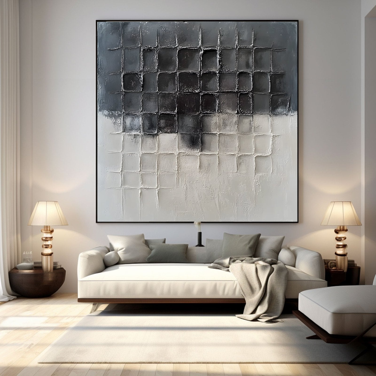 Abstract Painting "Cuadrados Grisáceos” - nukeart