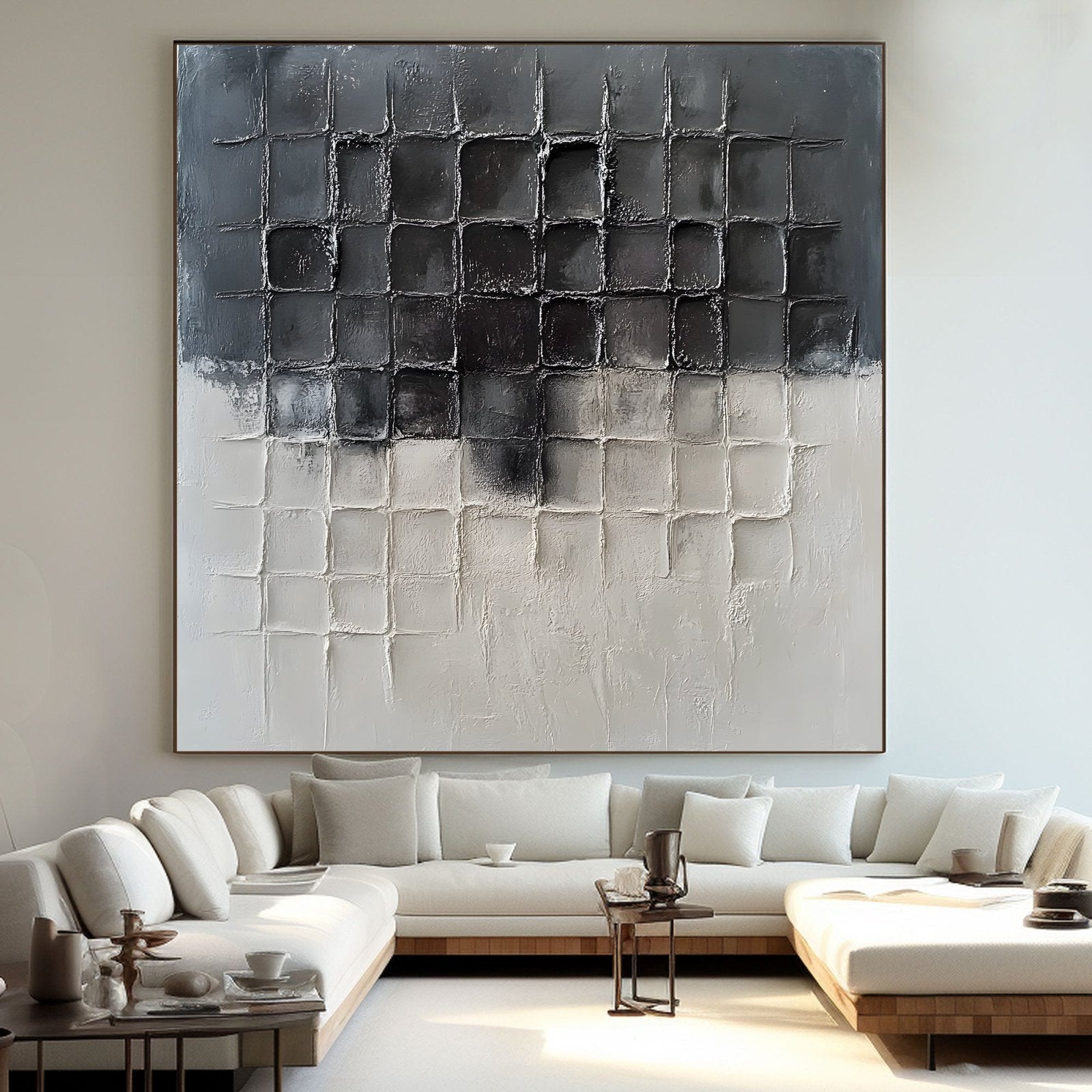 Abstract Painting "Cuadrados Grisáceos” - nukeart