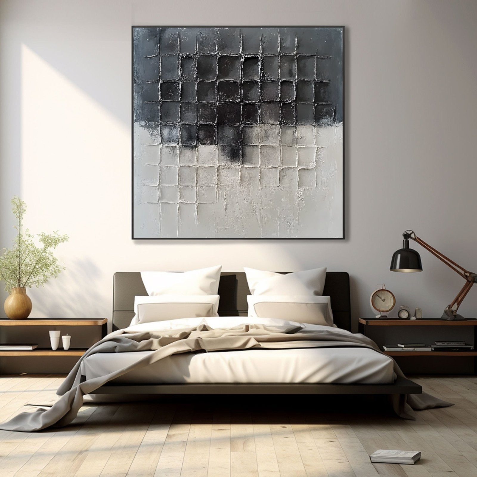 Abstract Painting "Cuadrados Grisáceos” - nukeart