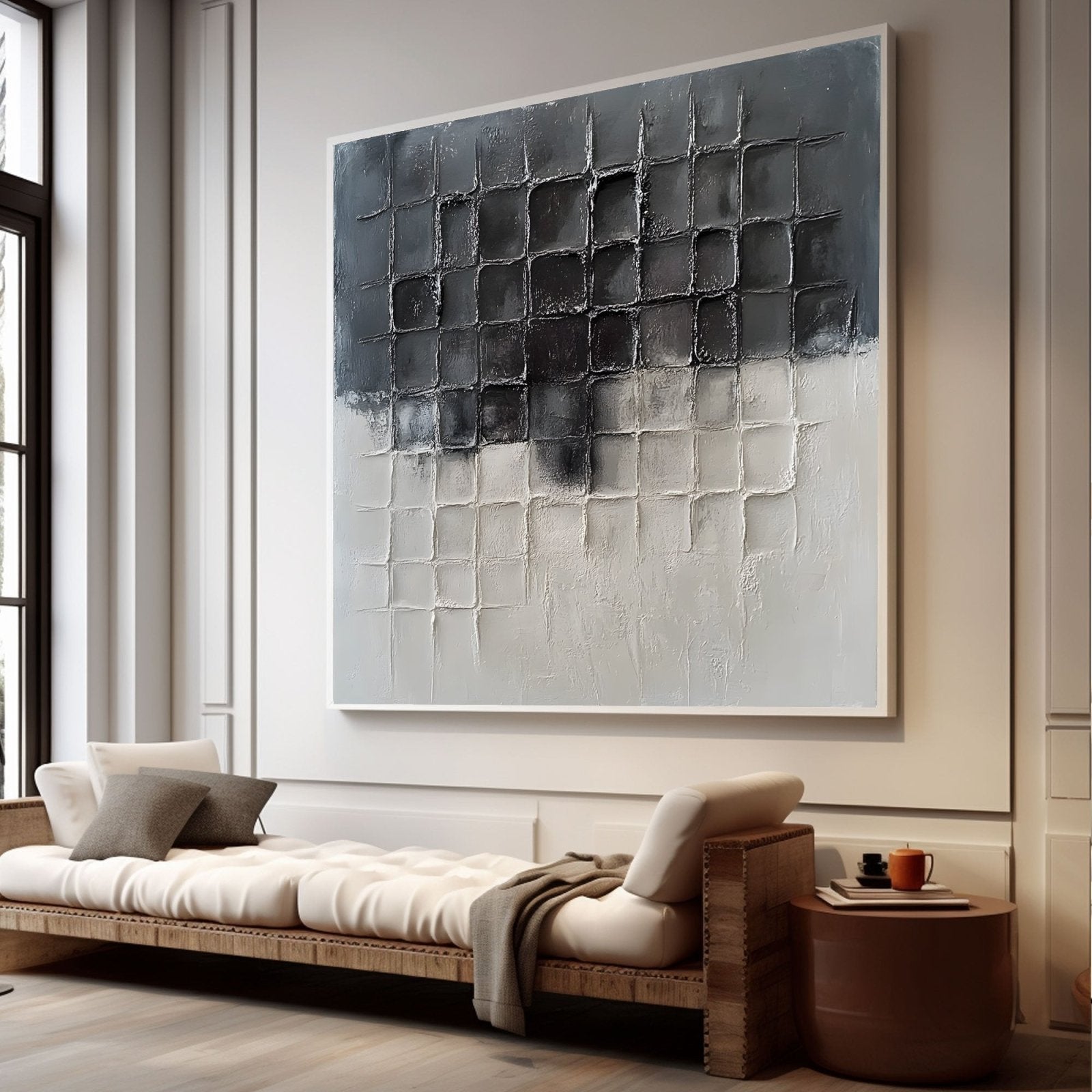 Abstract Painting "Cuadrados Grisáceos” - nukeart