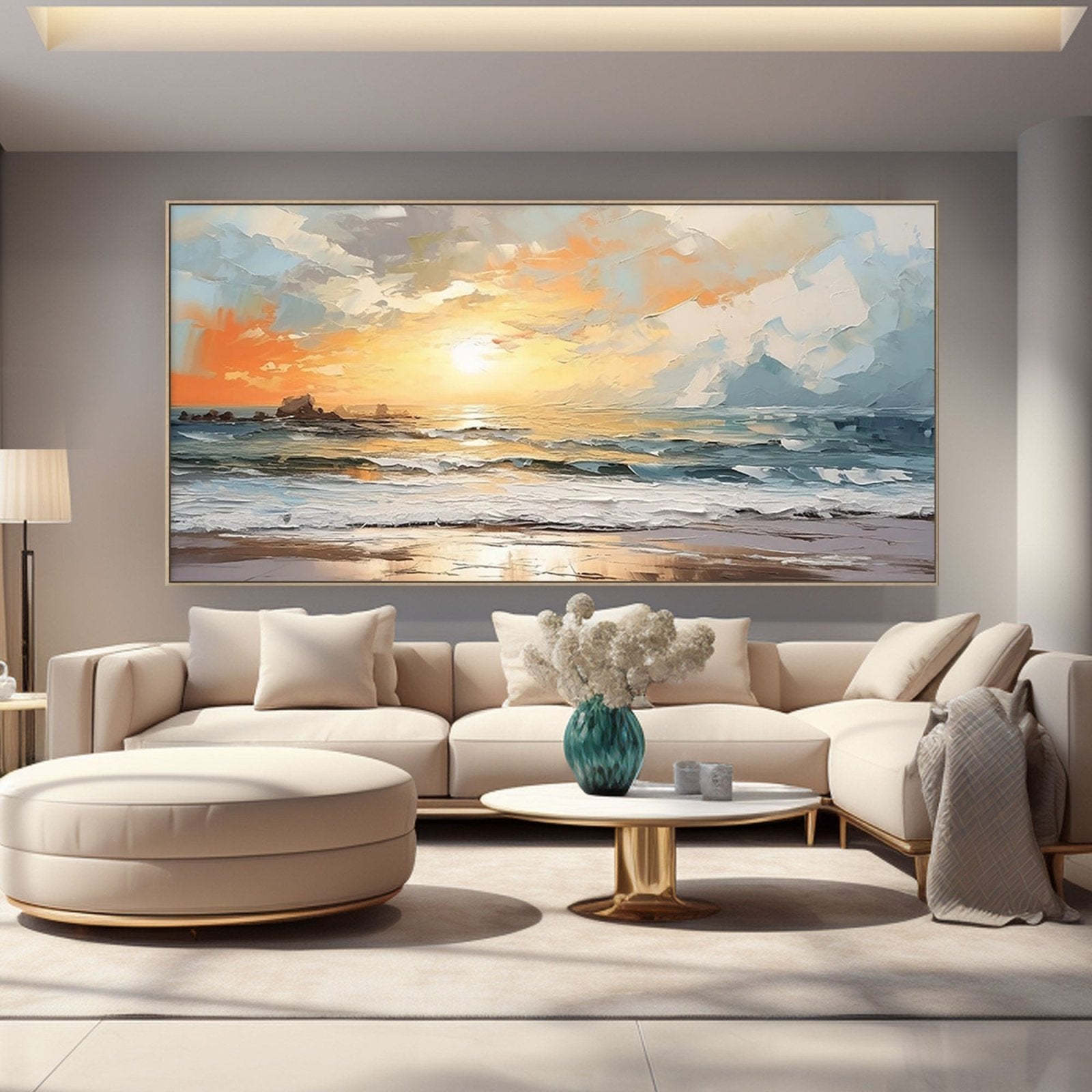 Abstract Painting "Éveil Marin" - nukeart