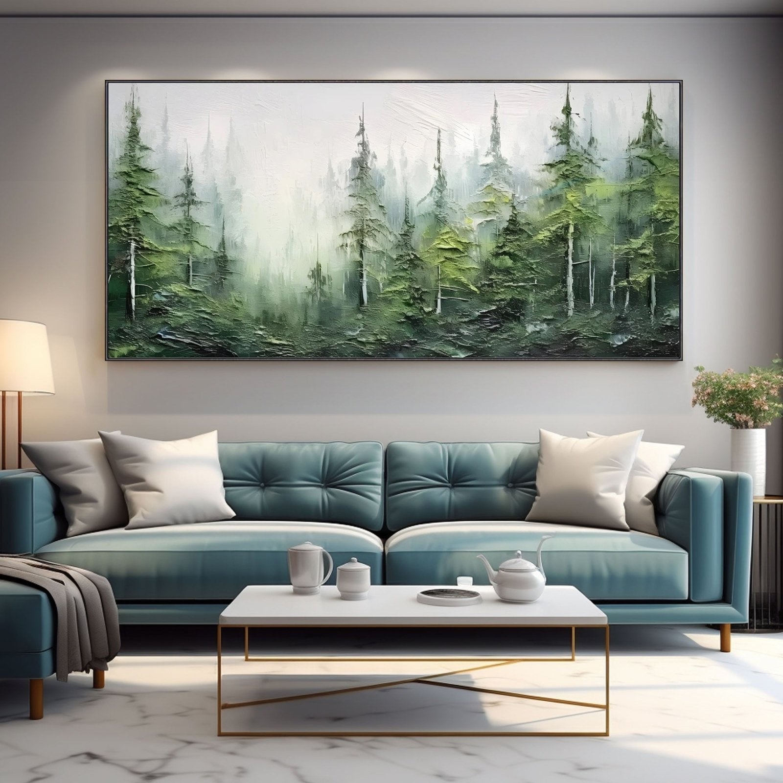 Abstract Painting "Forêt Voilée" - nukeart