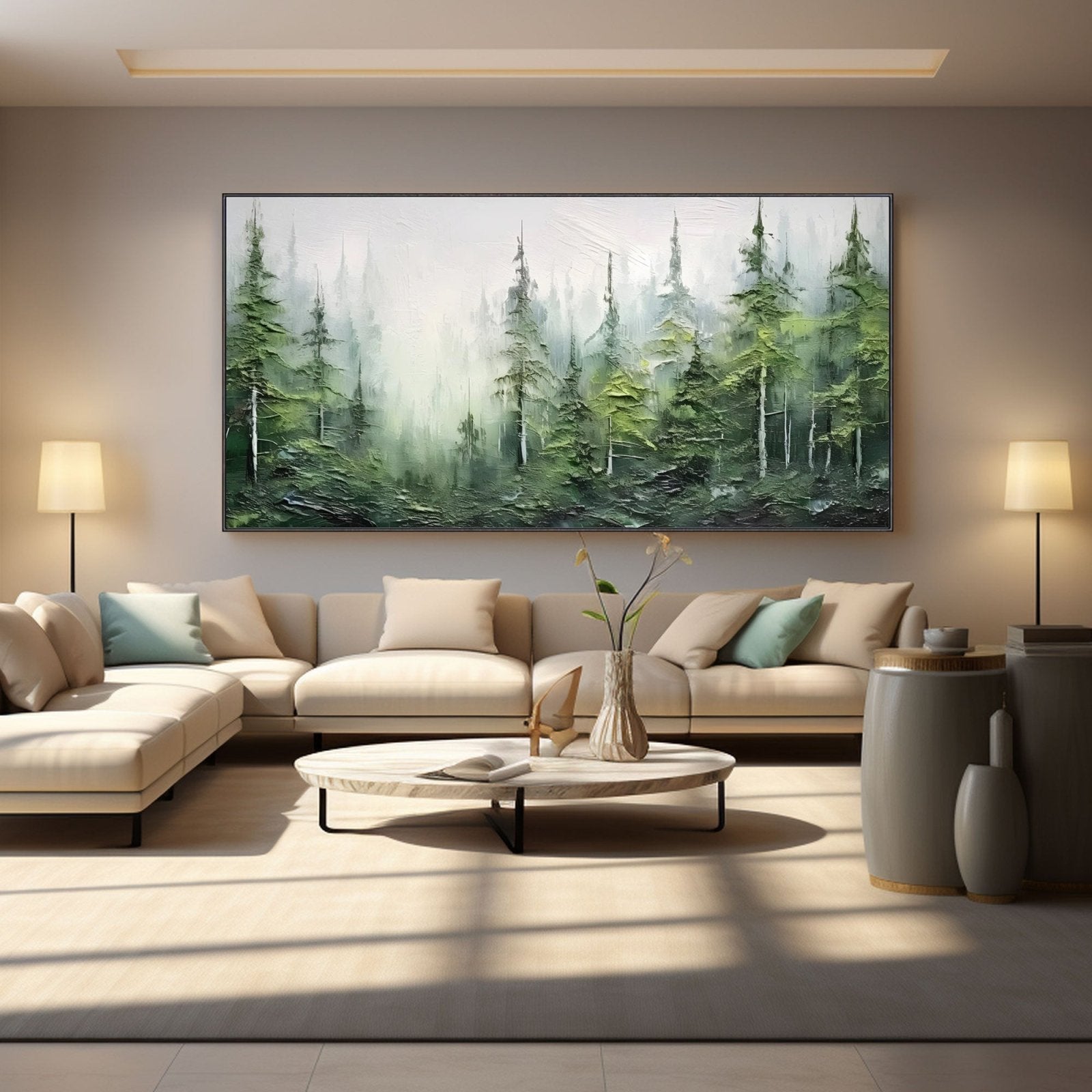 Abstract Painting "Forêt Voilée" - nukeart