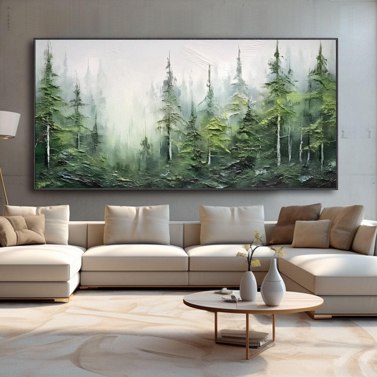 Abstract Painting "Forêt Voilée" - nukeart