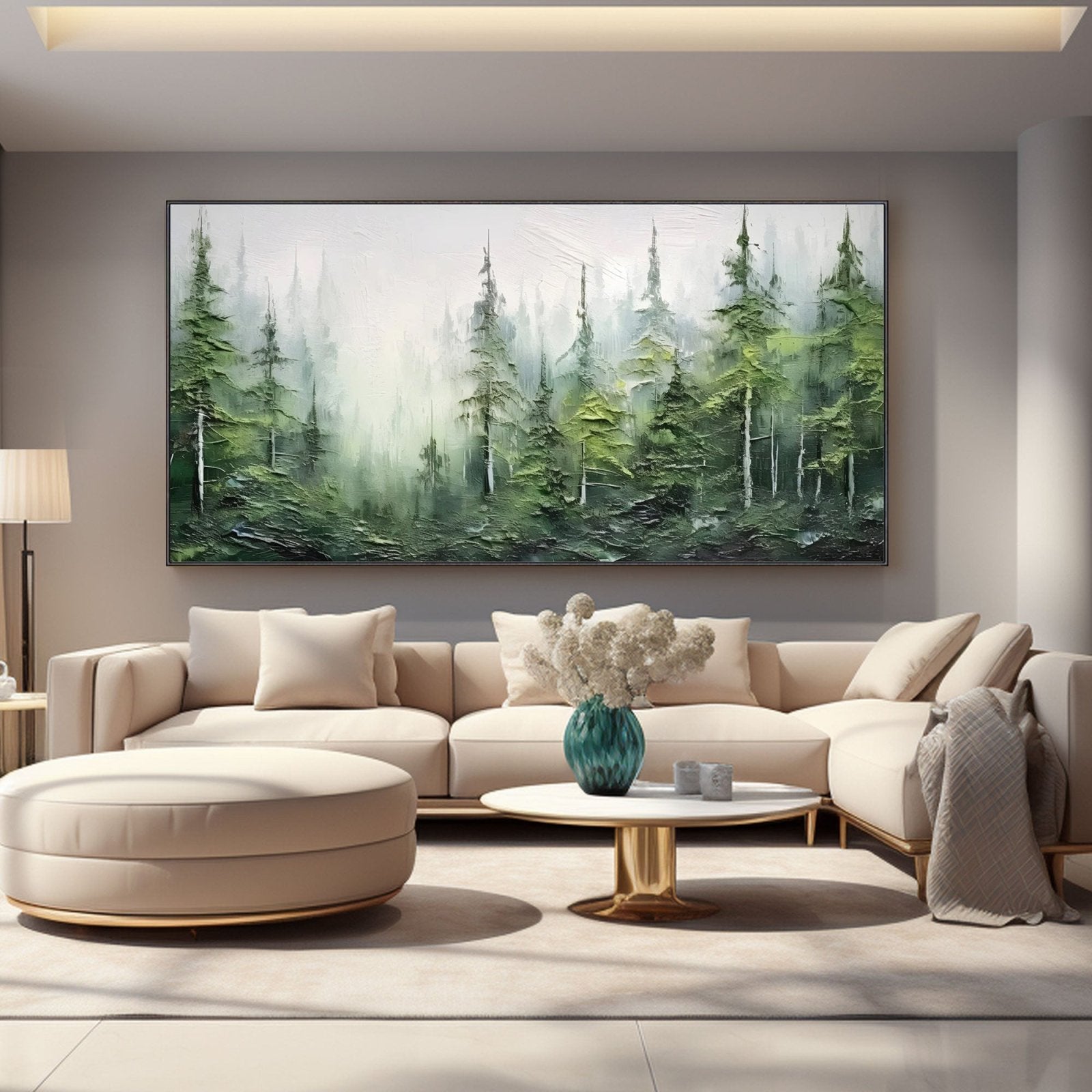 Abstract Painting "Forêt Voilée" - nukeart