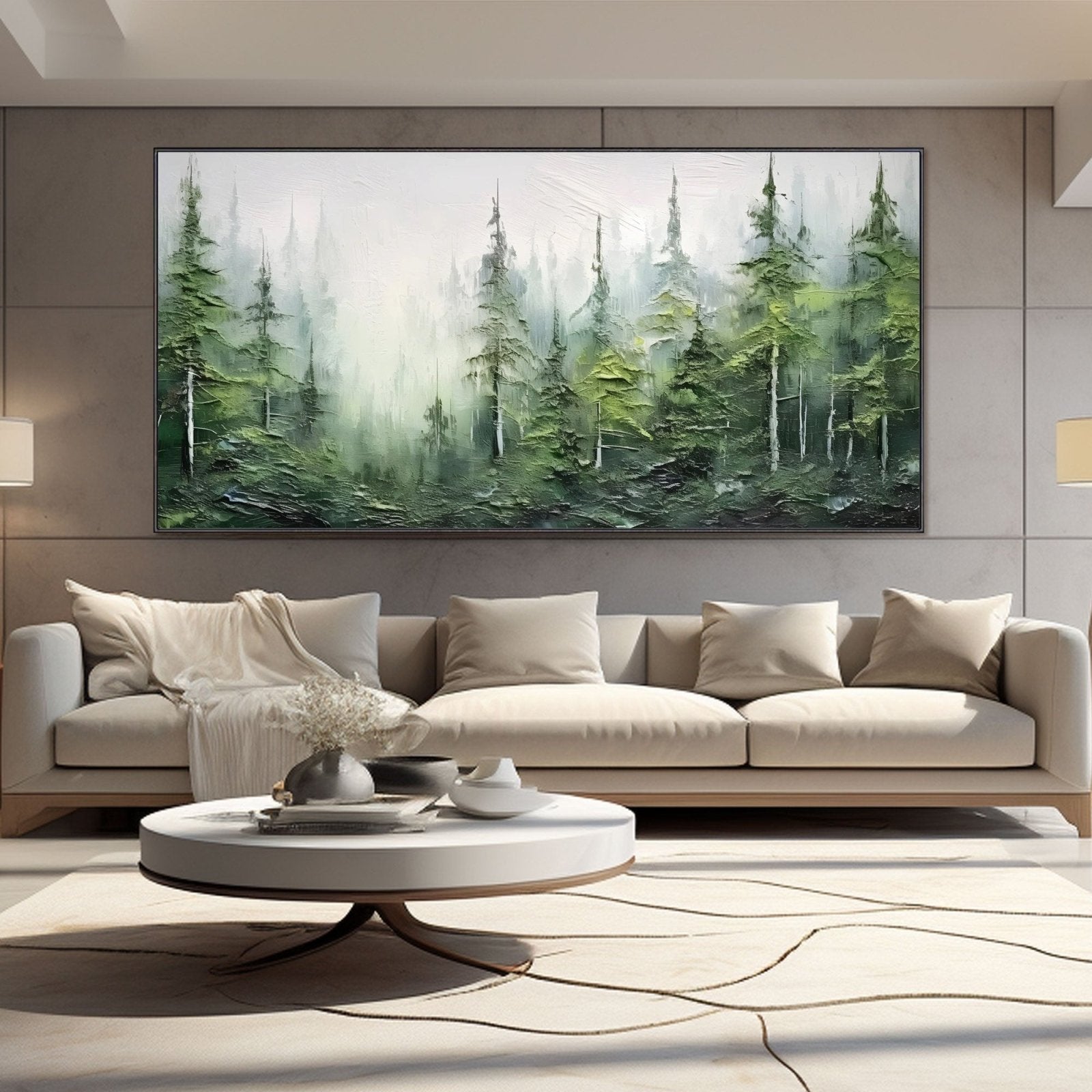 Abstract Painting "Forêt Voilée" - nukeart