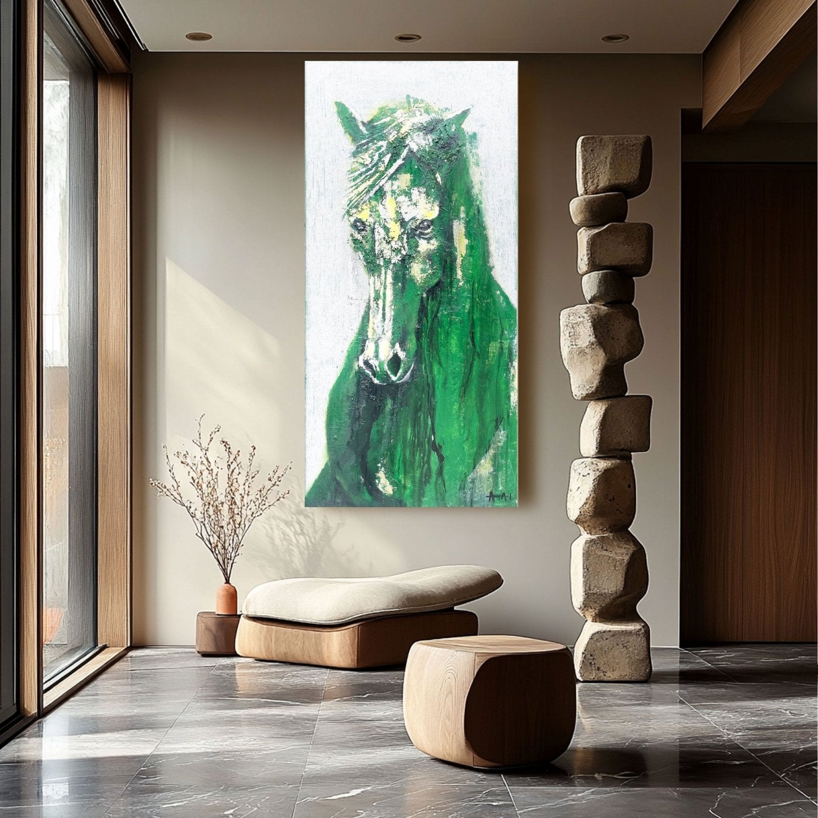 Abstract Painting "Gröna Själ" - nukeart