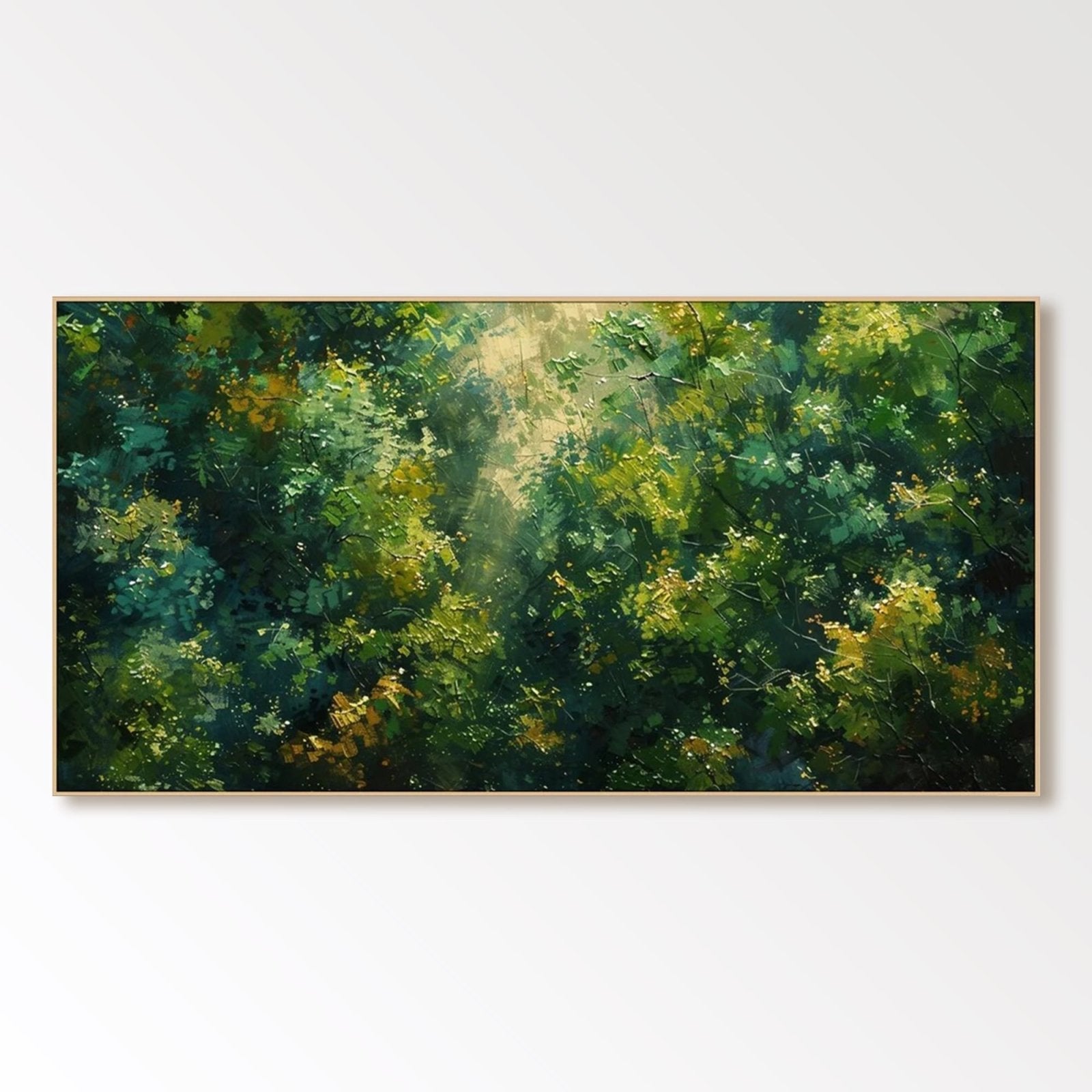 Abstract Painting "Lumière à Travers les Feuilles" - nukeart