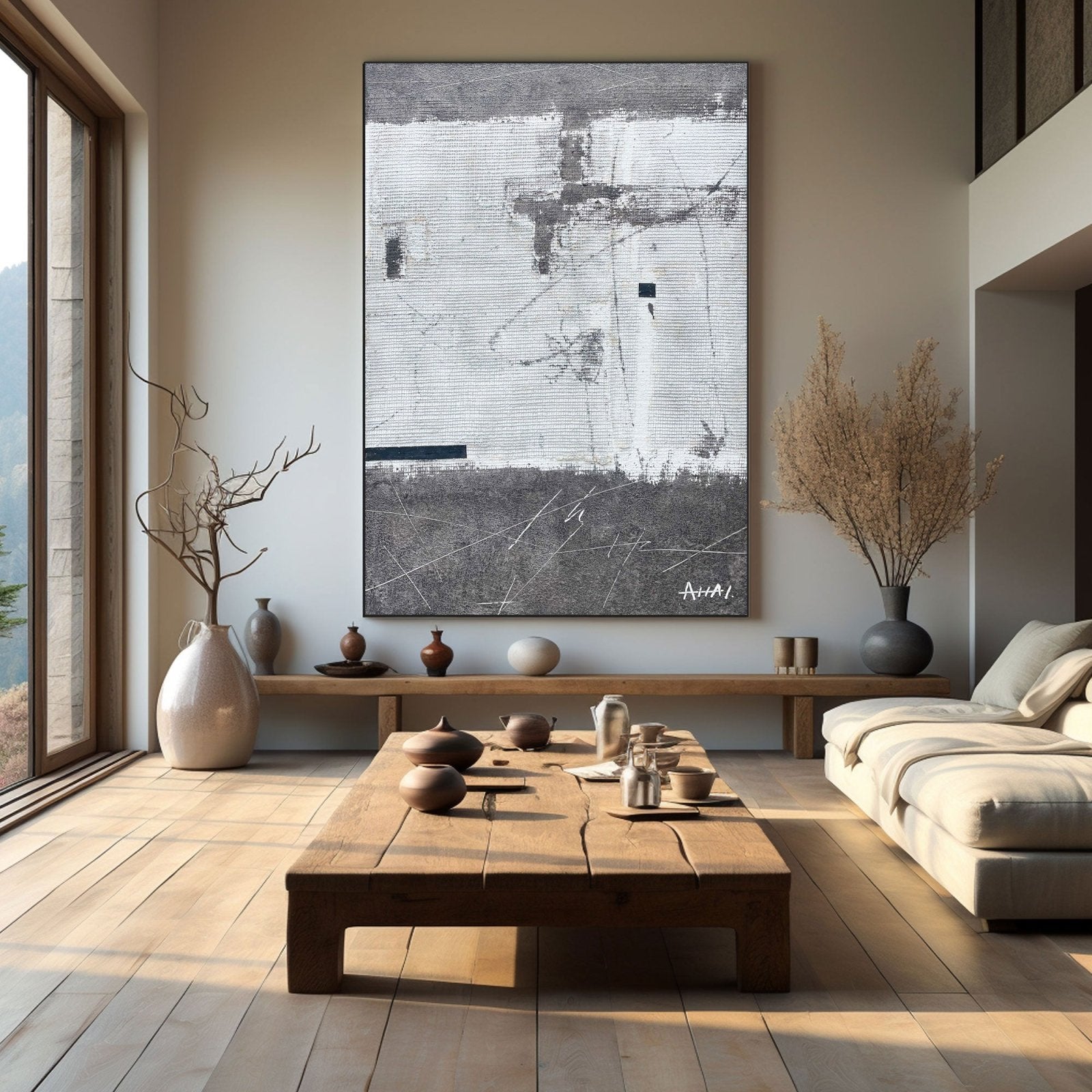 Abstract Painting "Memoria en Blanco y Negro” - nukeart
