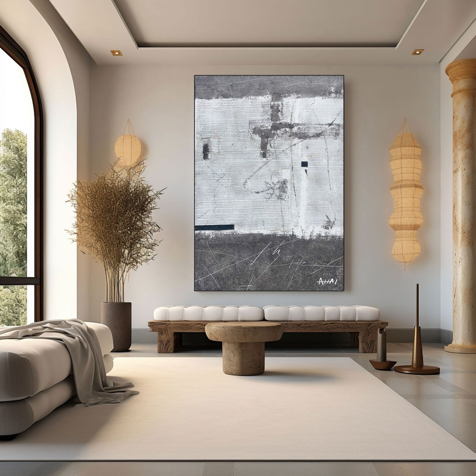 Abstract Painting "Memoria en Blanco y Negro” - nukeart