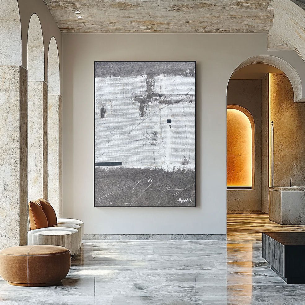 Abstract Painting "Memoria en Blanco y Negro” - nukeart