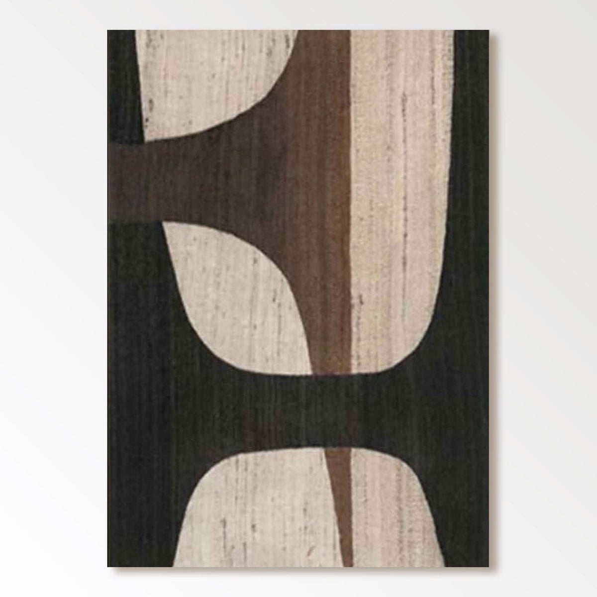 Large Abstract Brown and Black Wabi Sabi Minimalist Painting on Canvas