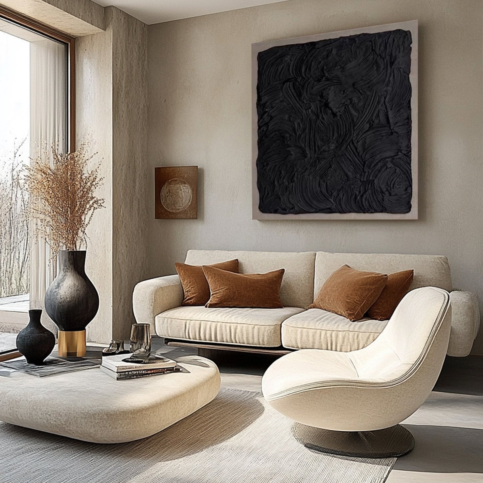 Abstract Painting "Olas Negras” - nukeart
