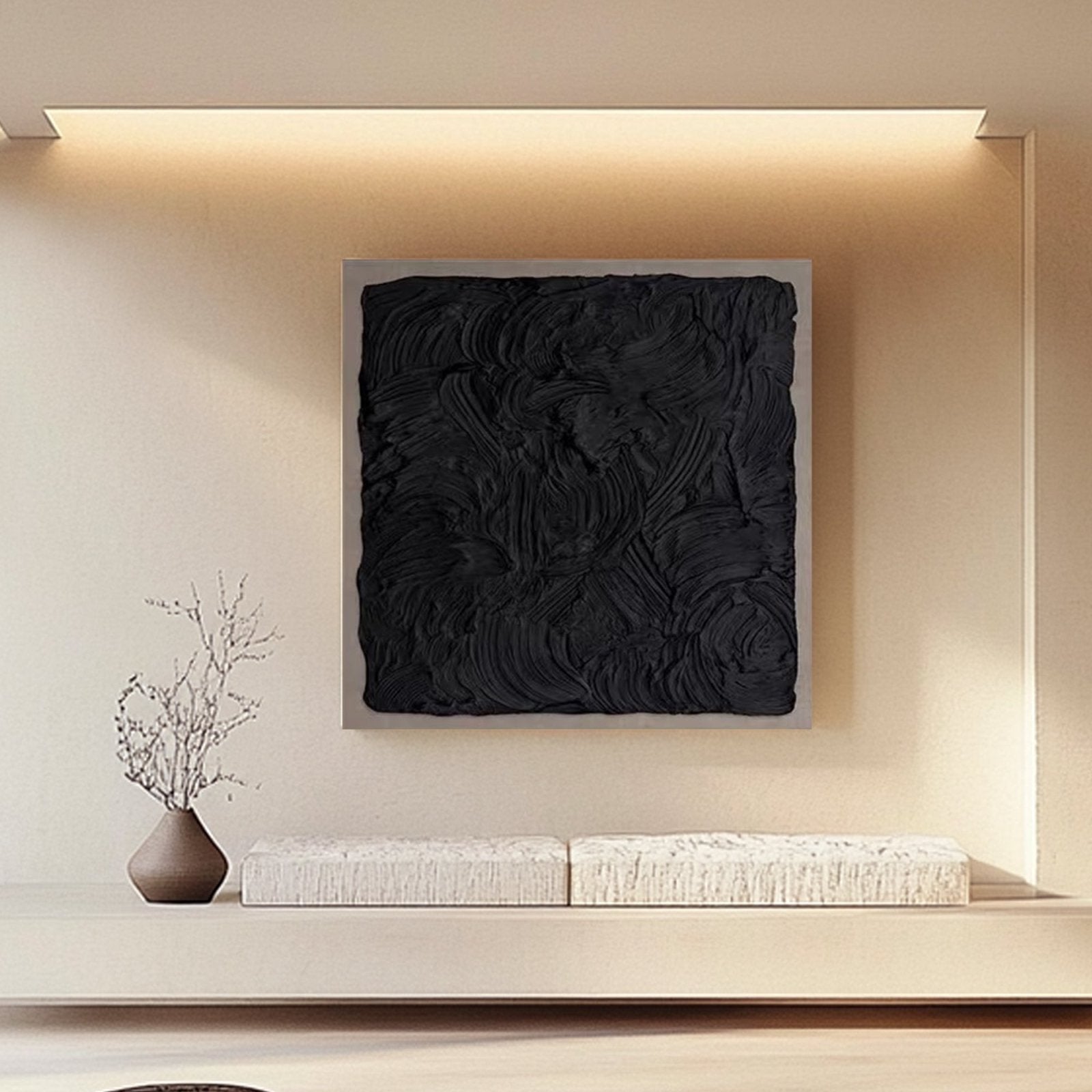 Abstract Painting "Olas Negras” - nukeart