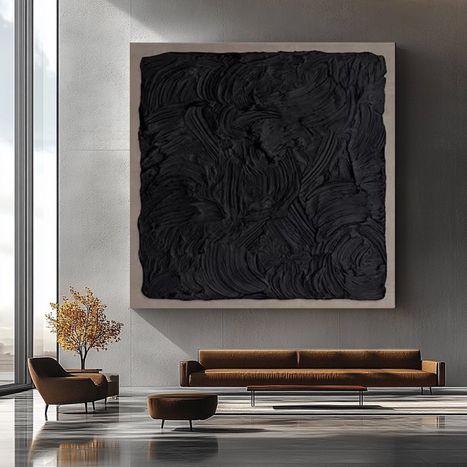 Abstract Painting "Olas Negras” - nukeart