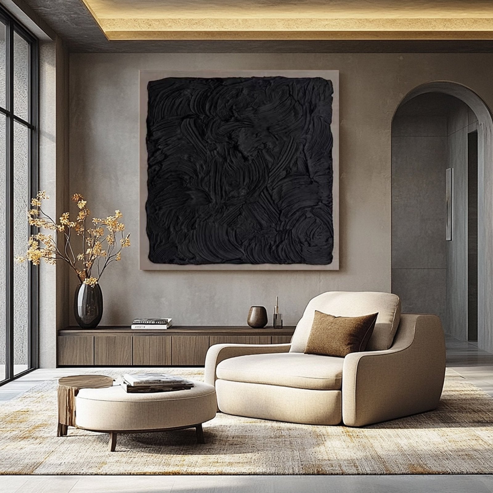 Abstract Painting "Olas Negras” - nukeart