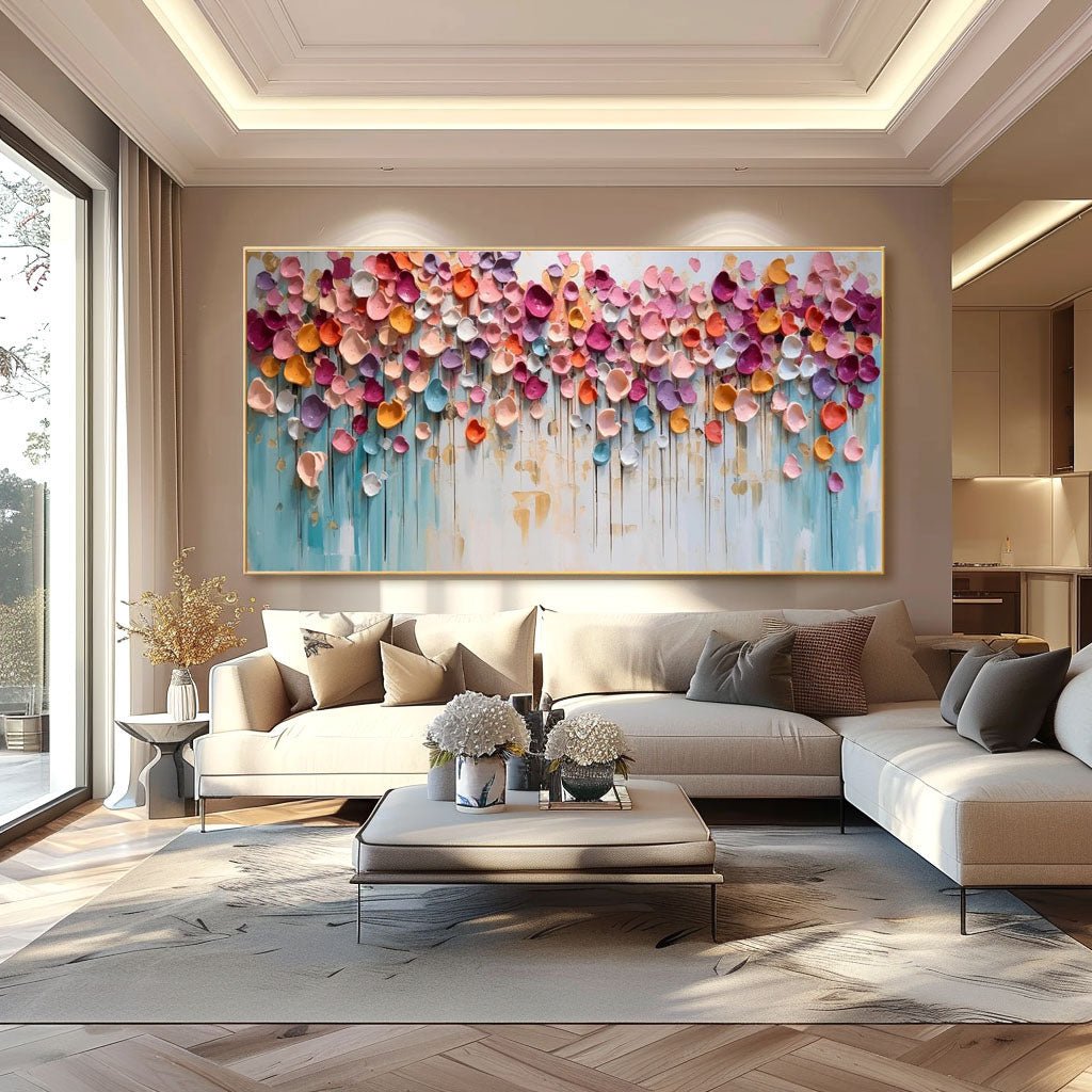 Abstract Painting "Pluie Florale" - nukeart