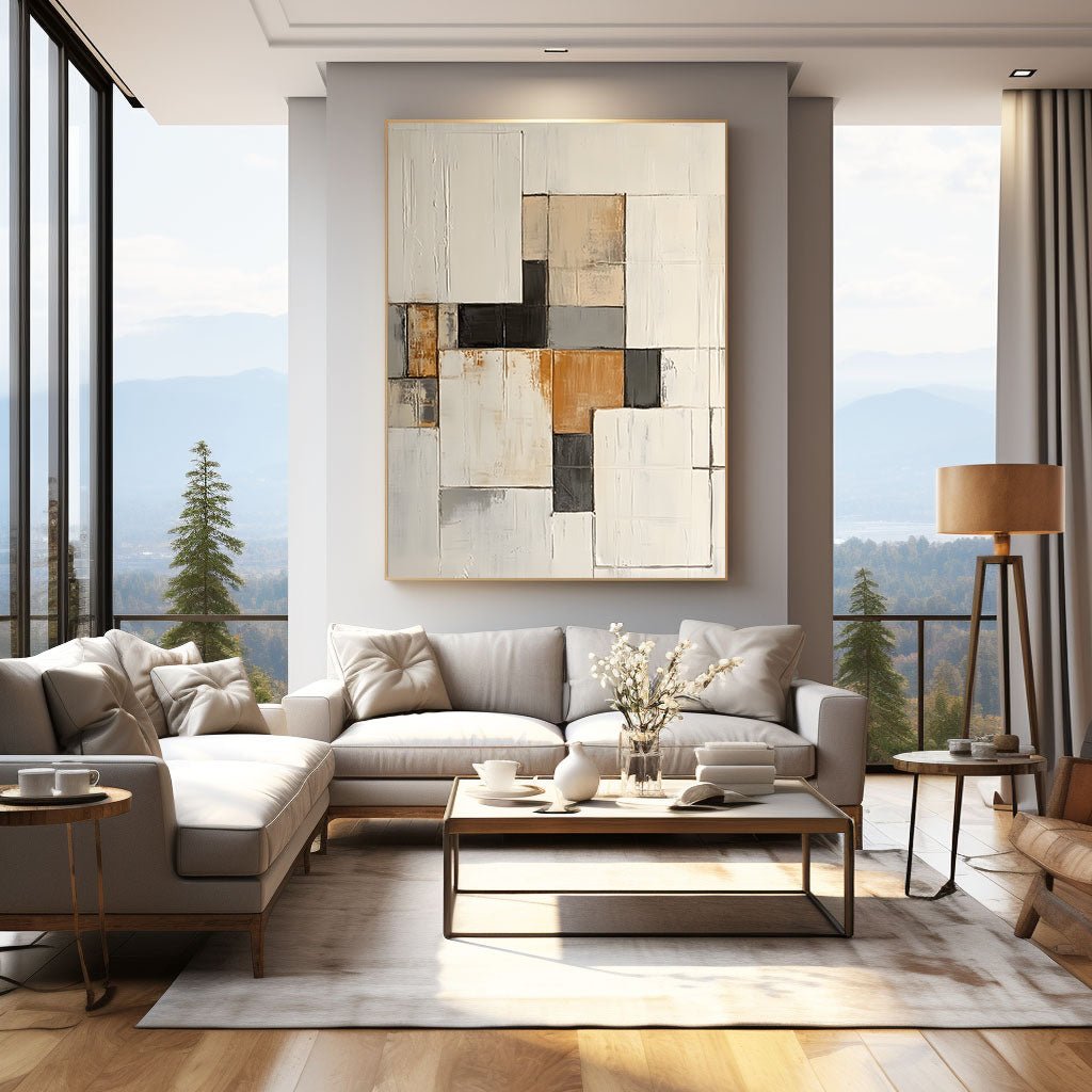 Abstract Painting "Quadratische Komposition” - nukeart