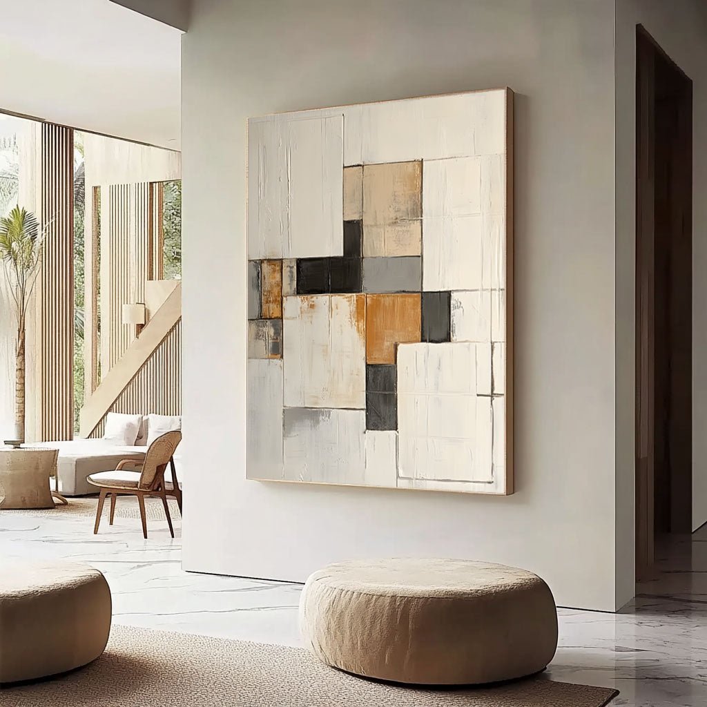 Abstract Painting "Quadratische Komposition” - nukeart