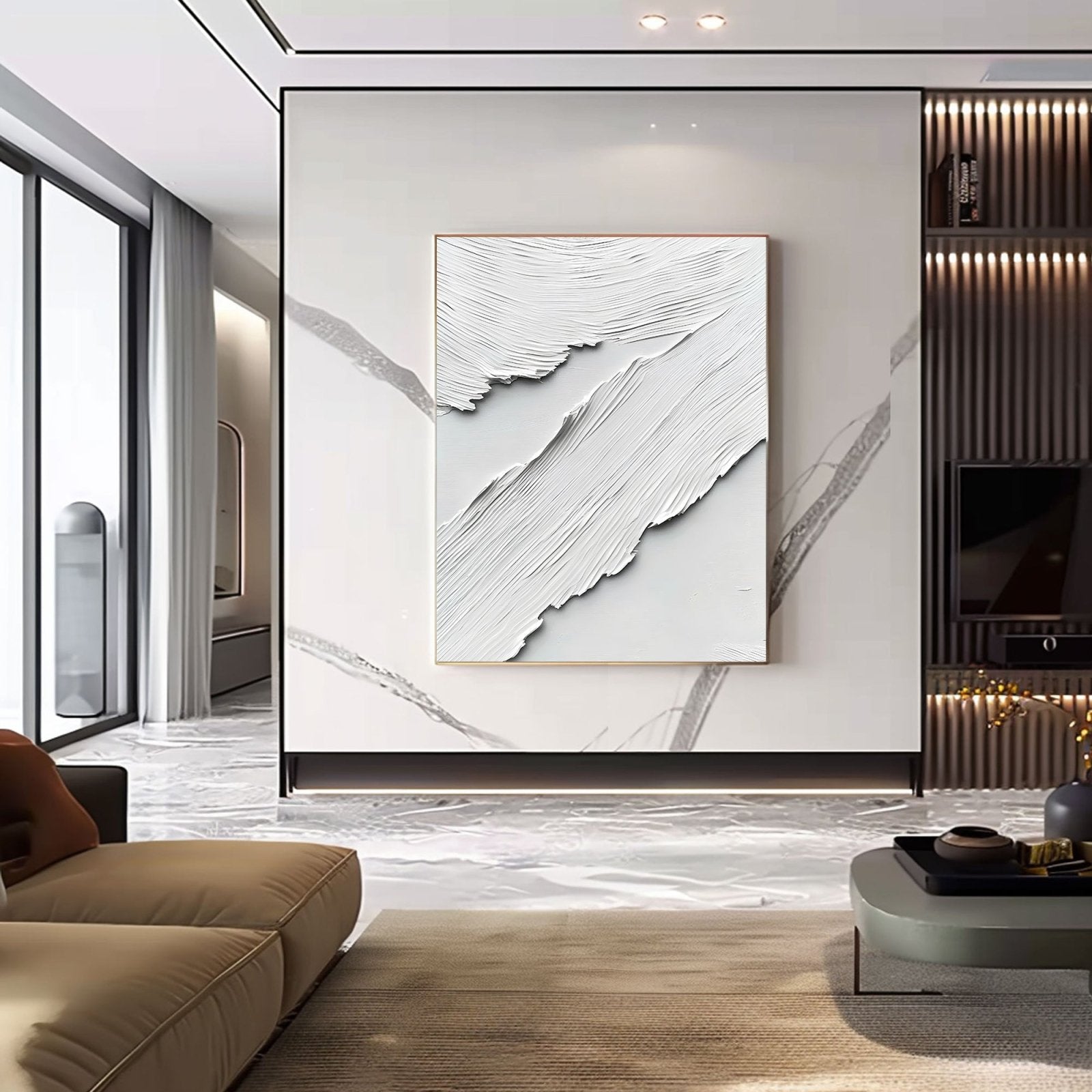 Abstract Painting "Ritmo Blanco” - nukeart
