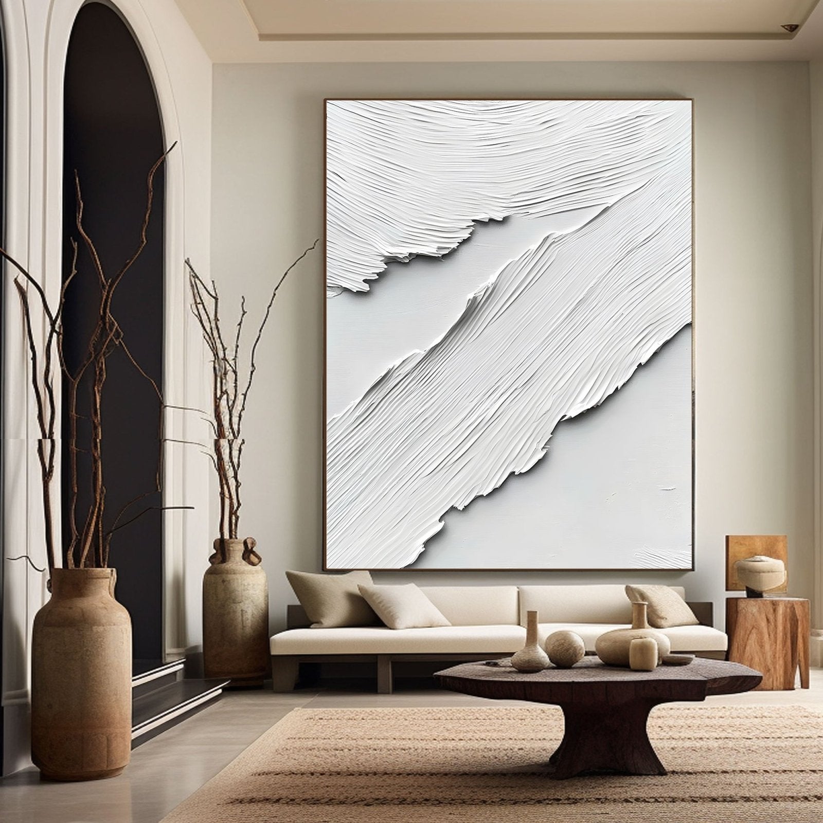 Abstract Painting "Ritmo Blanco” - nukeart